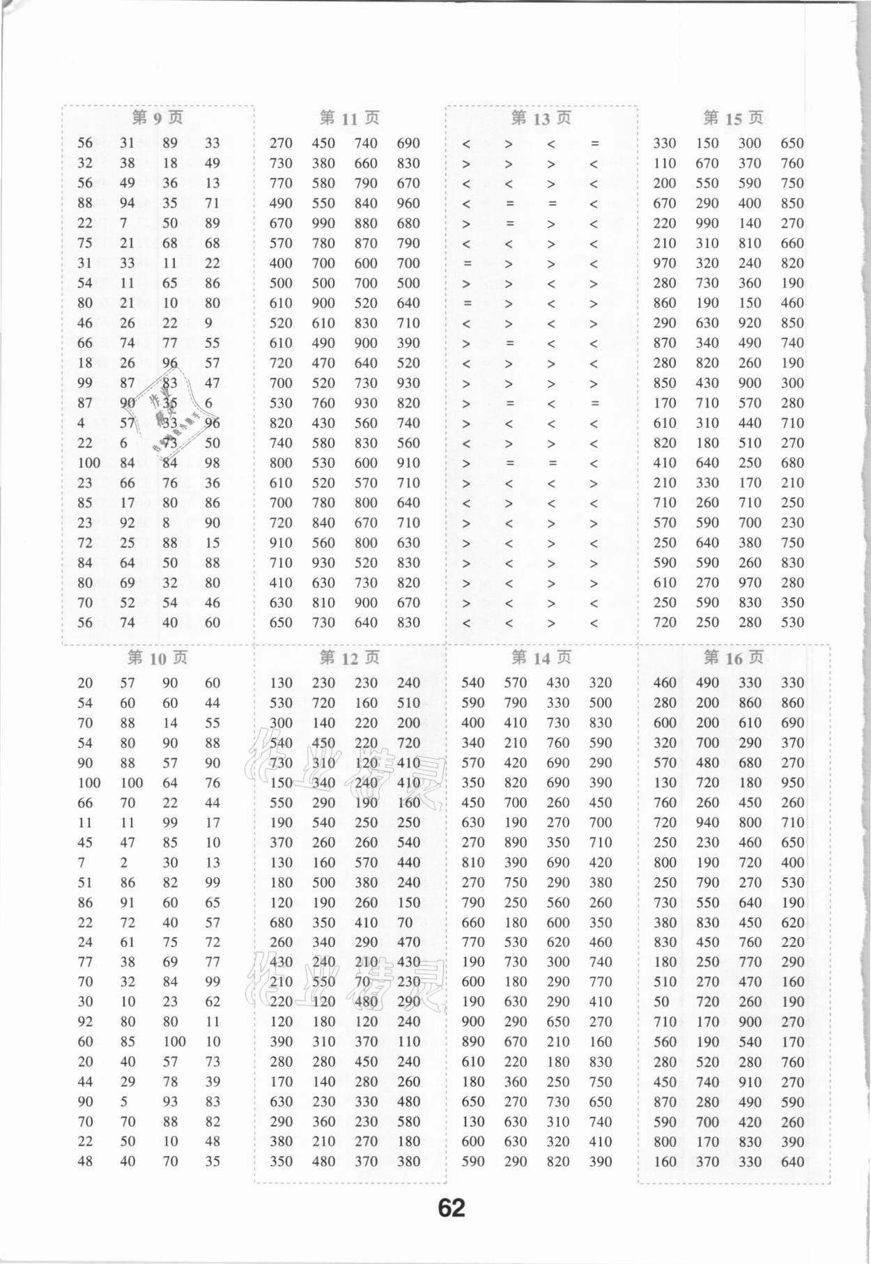 2020年全橫式每天100道口算題卡計時測評三年級上冊人教版 第2頁