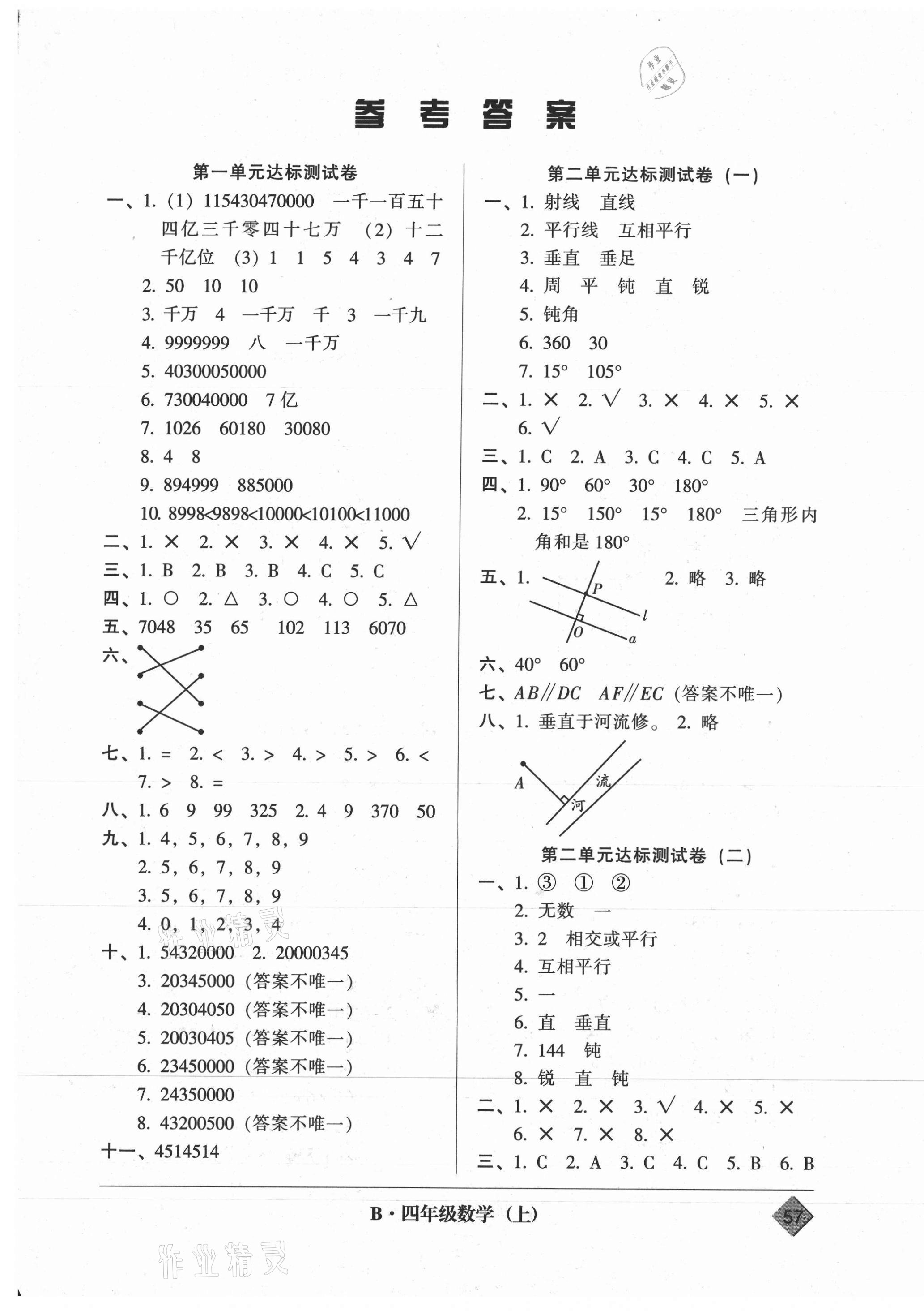 2020年統(tǒng)一標(biāo)準(zhǔn)試卷單元模擬測試四年級(jí)數(shù)學(xué)上冊北師大版 第1頁