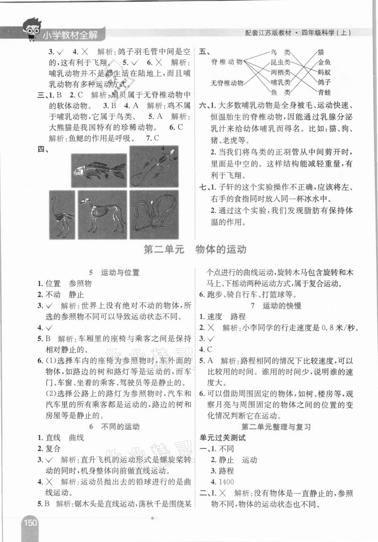 2020年小學(xué)教材全解四年級(jí)科學(xué)上冊(cè)蘇教版 參考答案第2頁