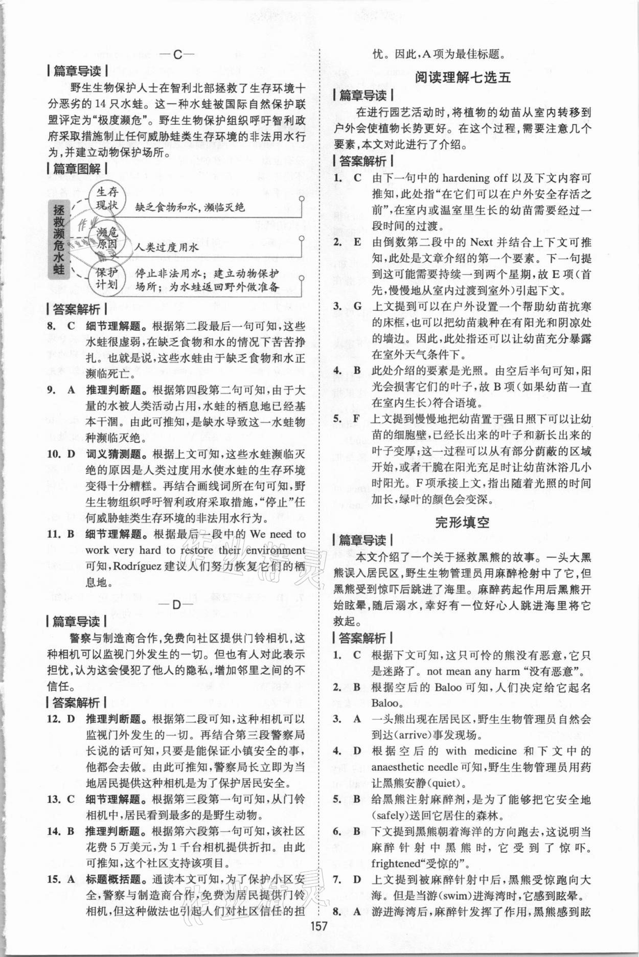 2020年星火英语Spark巅峰训练高一&nbsp;参考答案第7页
