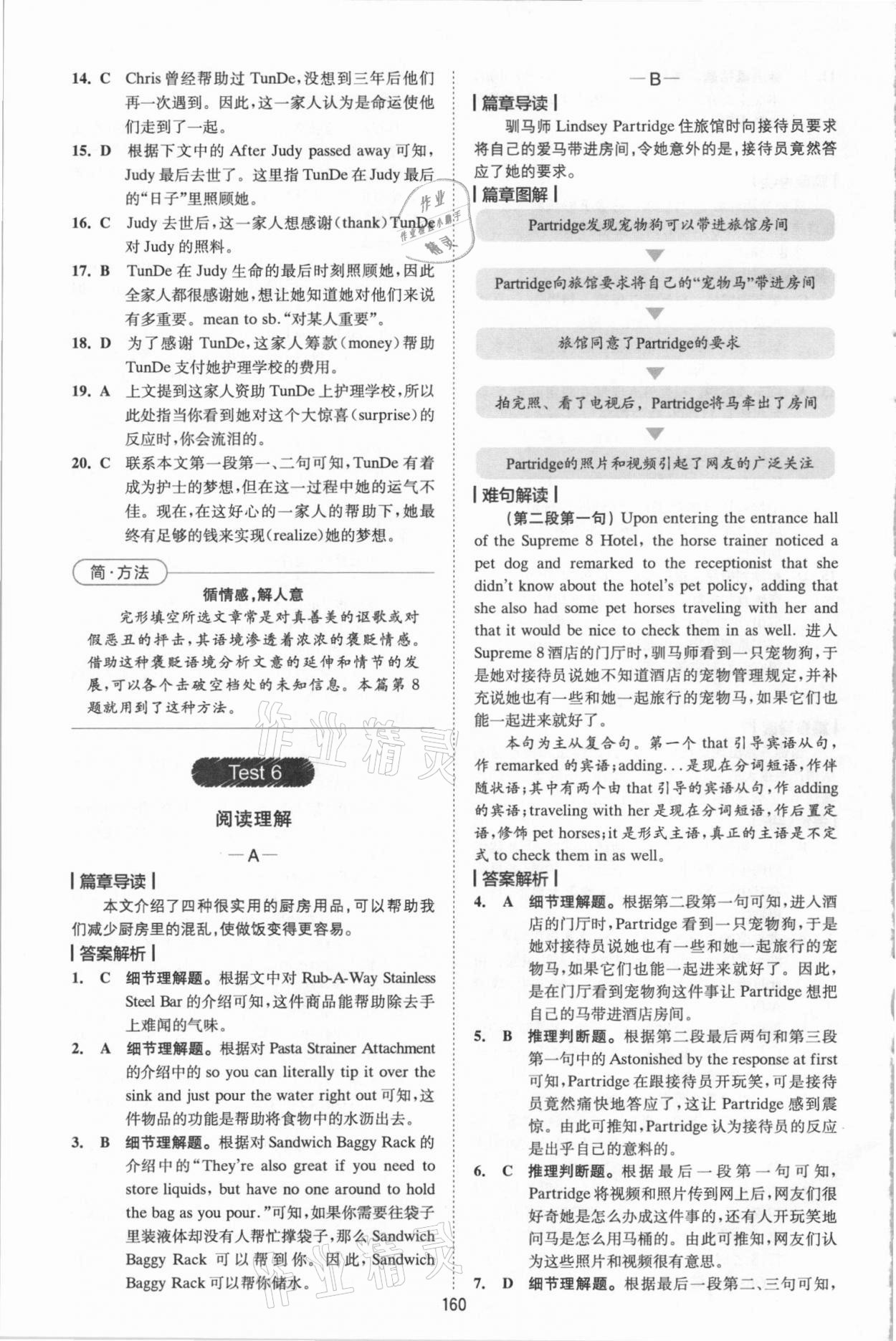 2020年星火英语Spark巅峰训练高一&nbsp;参考答案第10页