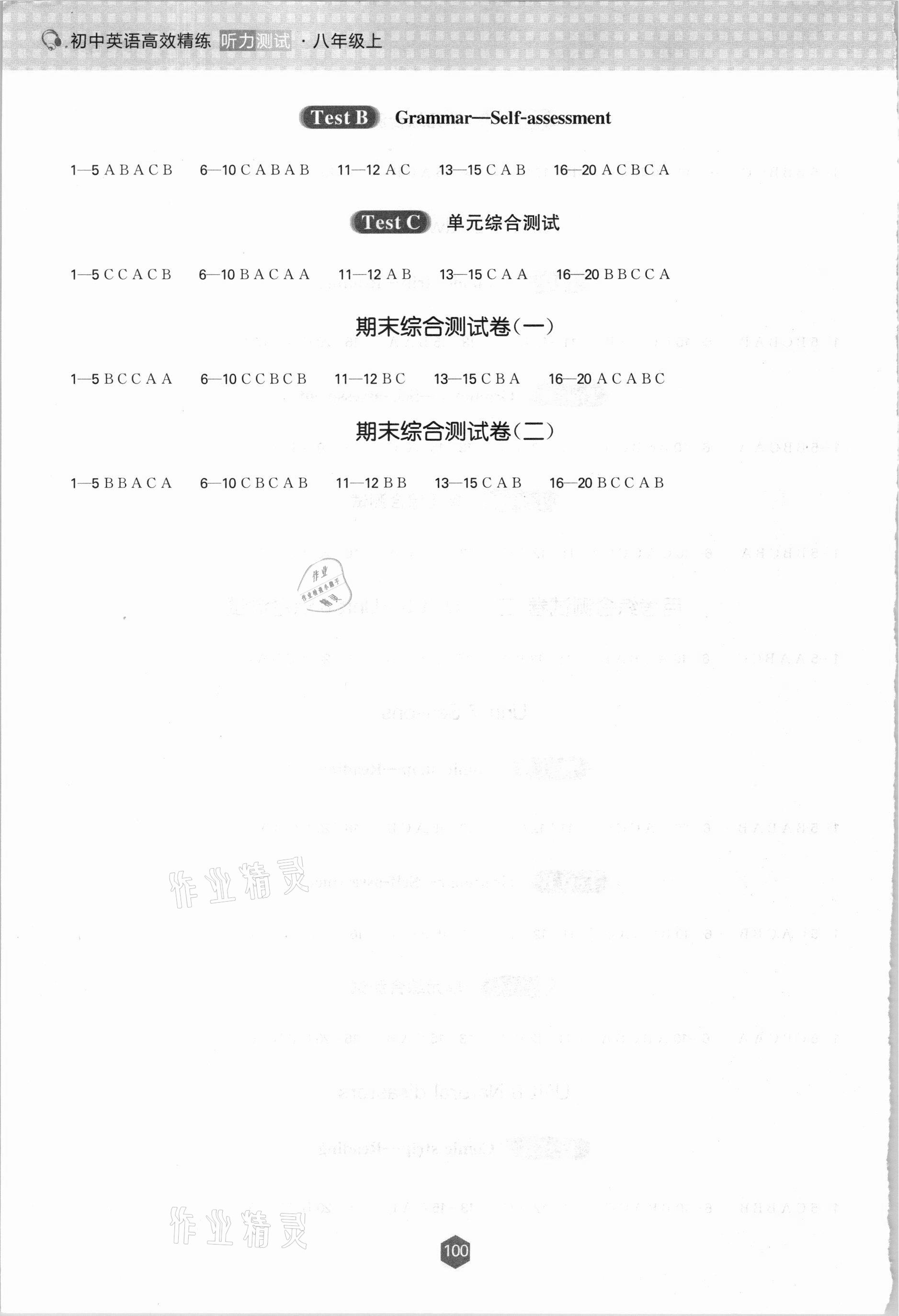 2020年高效精練人機(jī)對(duì)話聽力訓(xùn)練八年級(jí)英語上冊(cè)譯林版 第4頁
