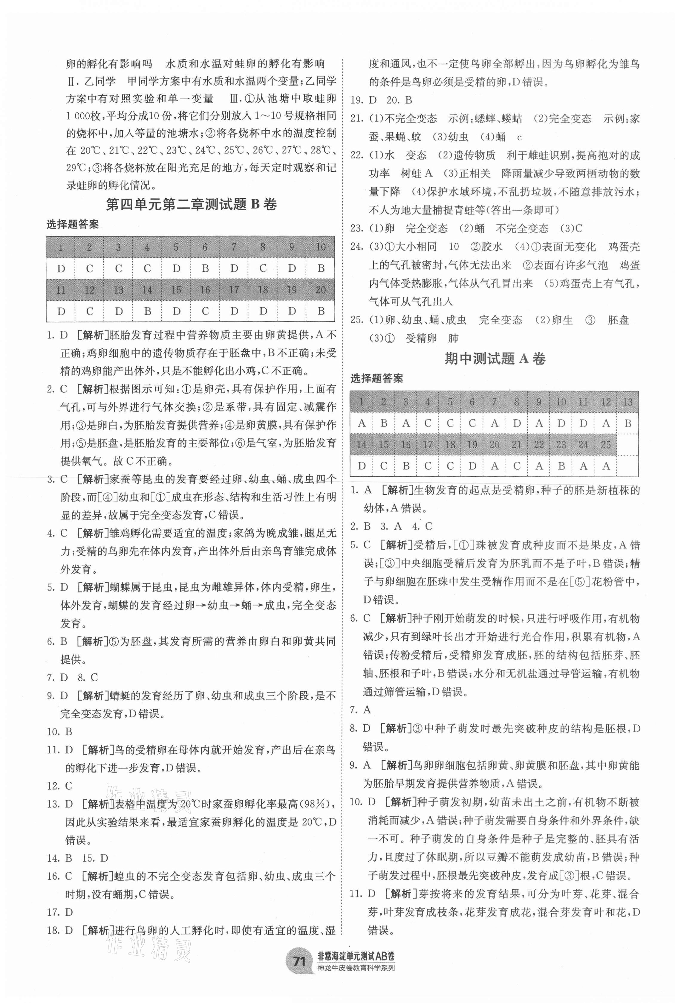 2020年海淀單元測(cè)試AB卷八年級(jí)生物上冊(cè)濟(jì)南版 第3頁(yè)