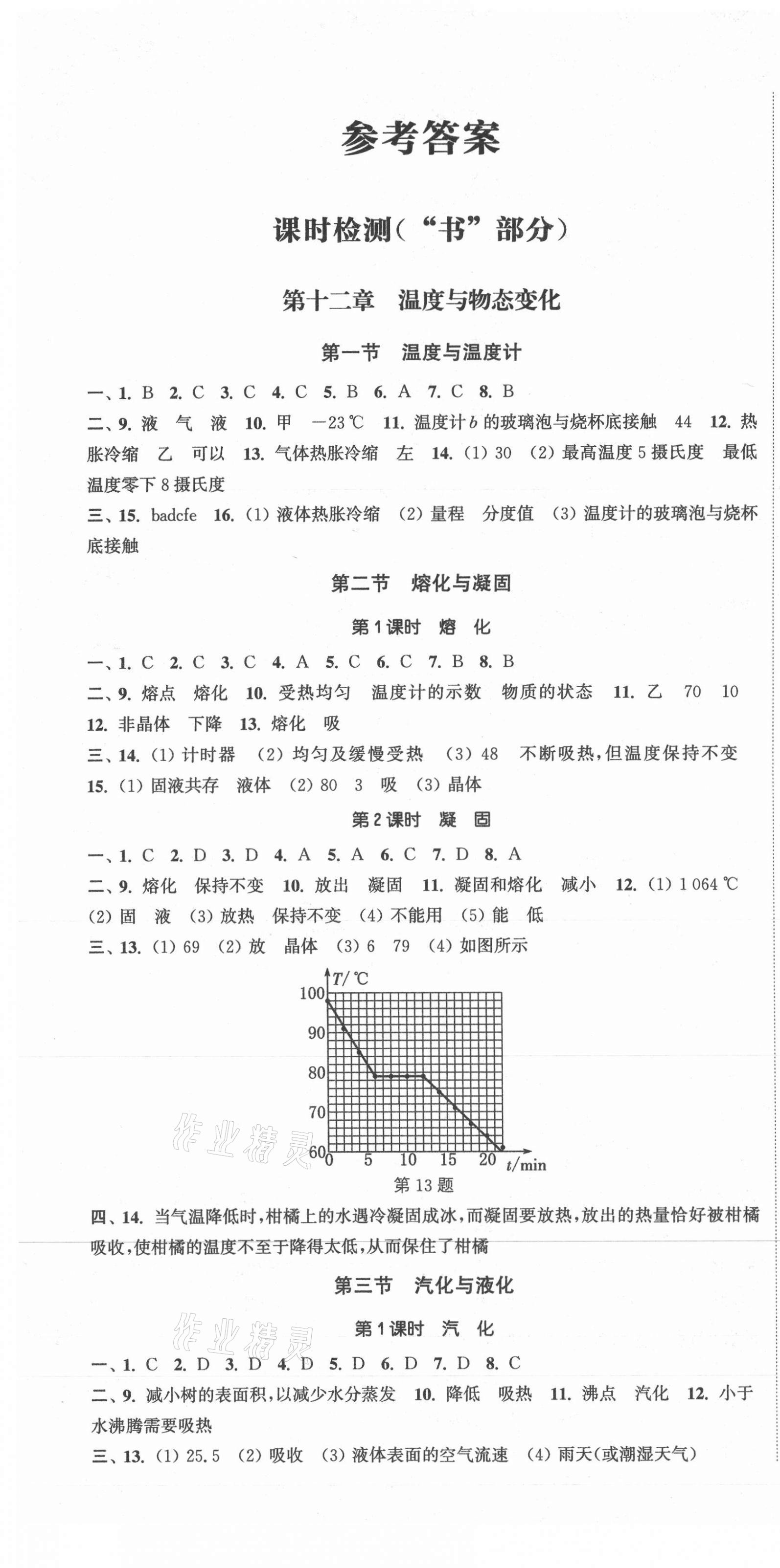 2020年通城学典活页检测九年级物理全一册沪科版 第1页