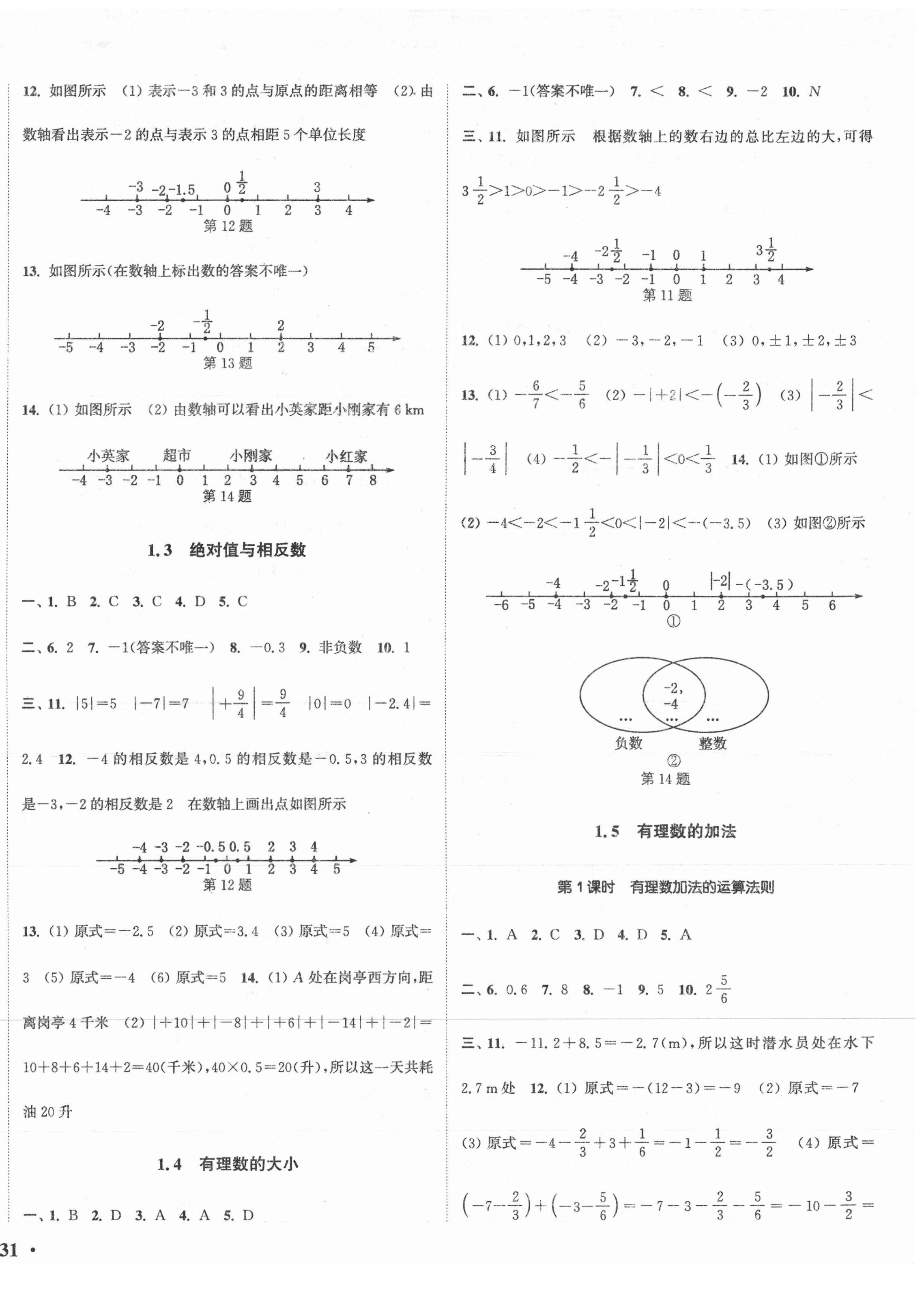 2020年通城学典活页检测七年级数学上册冀教版 第2页