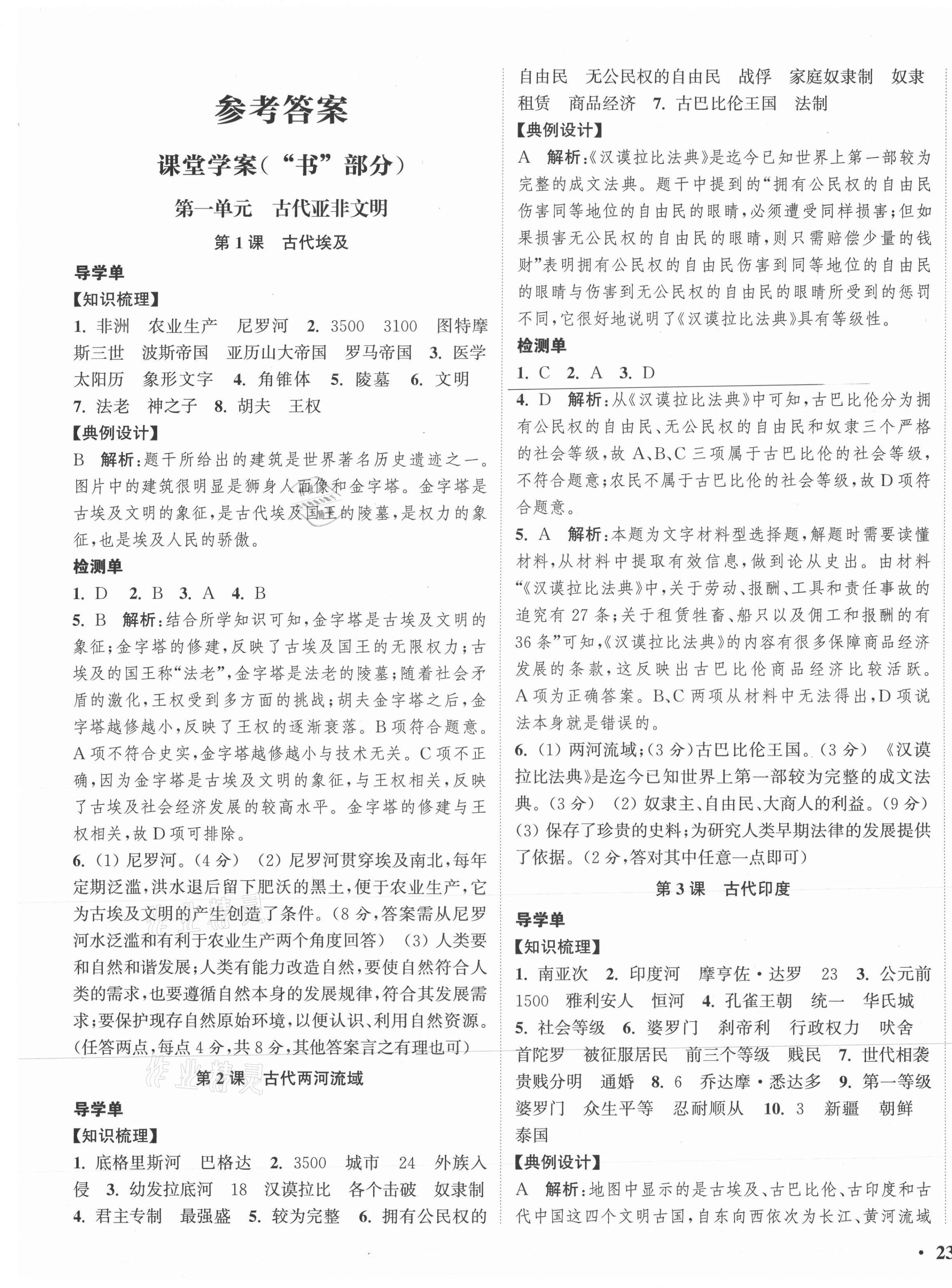 2020年通城學(xué)典活頁檢測九年級歷史上冊人教版 第1頁