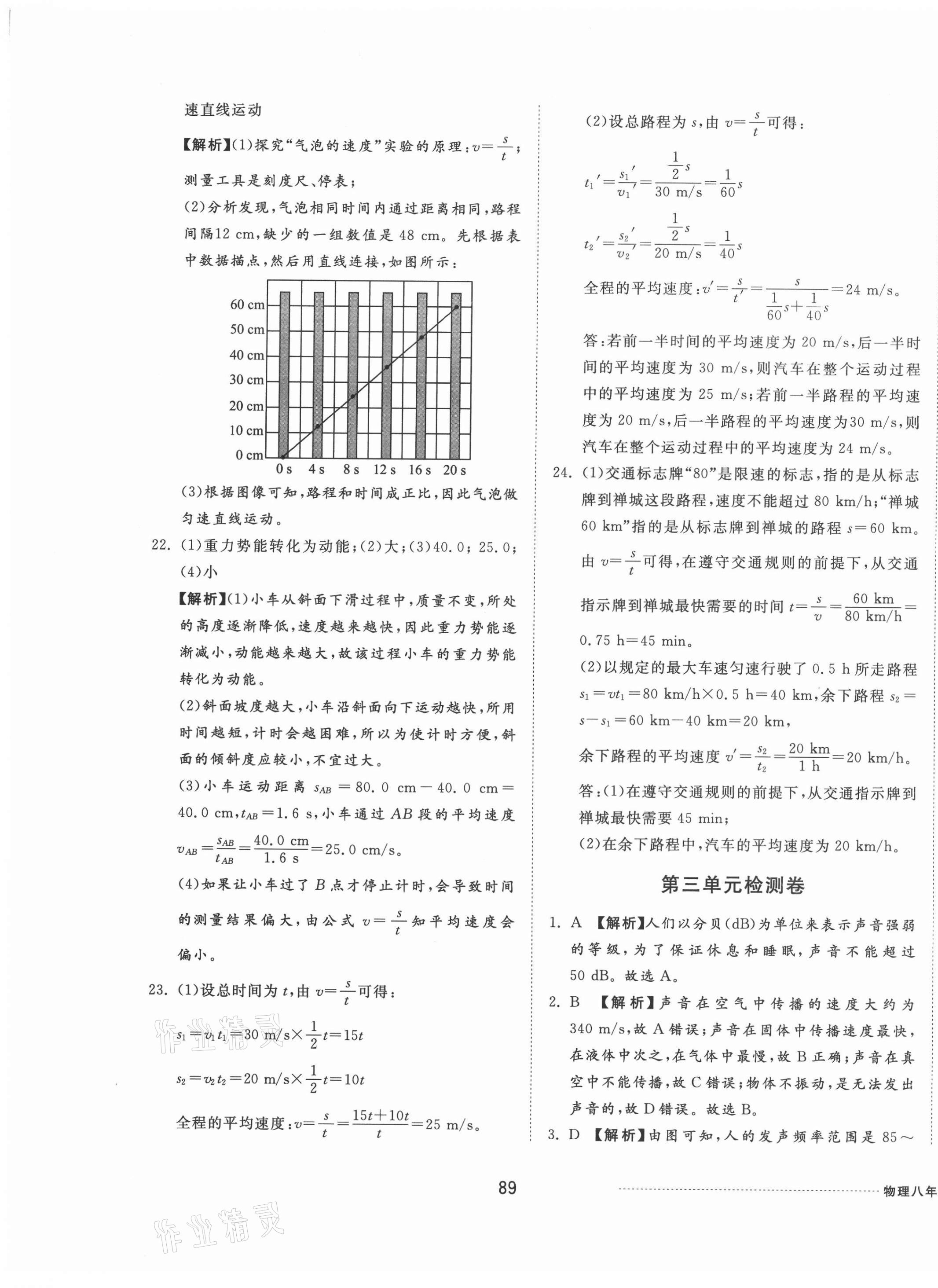 2020年同步練習(xí)冊(cè)配套單元檢測(cè)卷八年級(jí)物理上冊(cè)教科版 第5頁