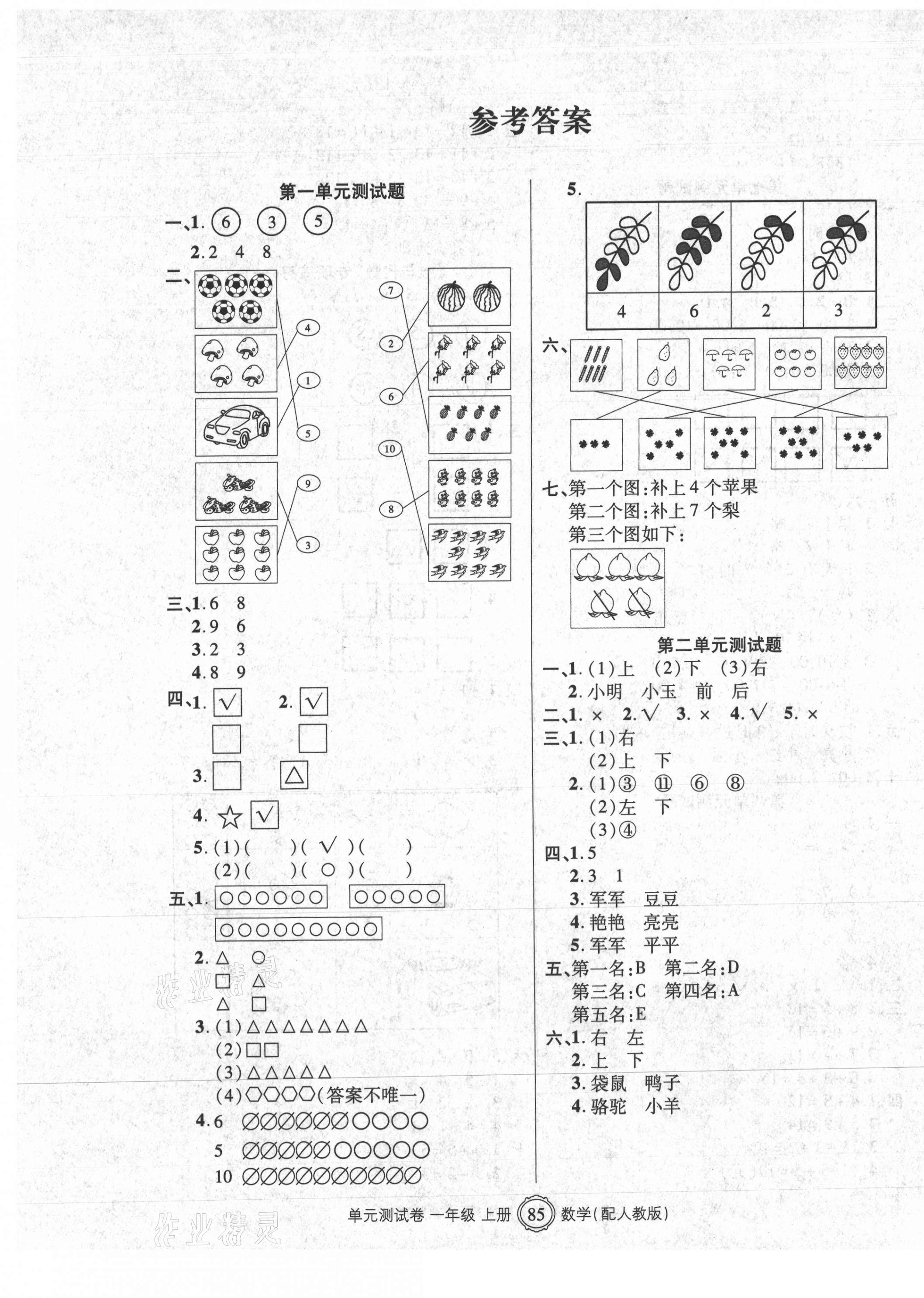 2020年智慧通單元測試卷一年級數學上冊人教版臨沭專版 第1頁