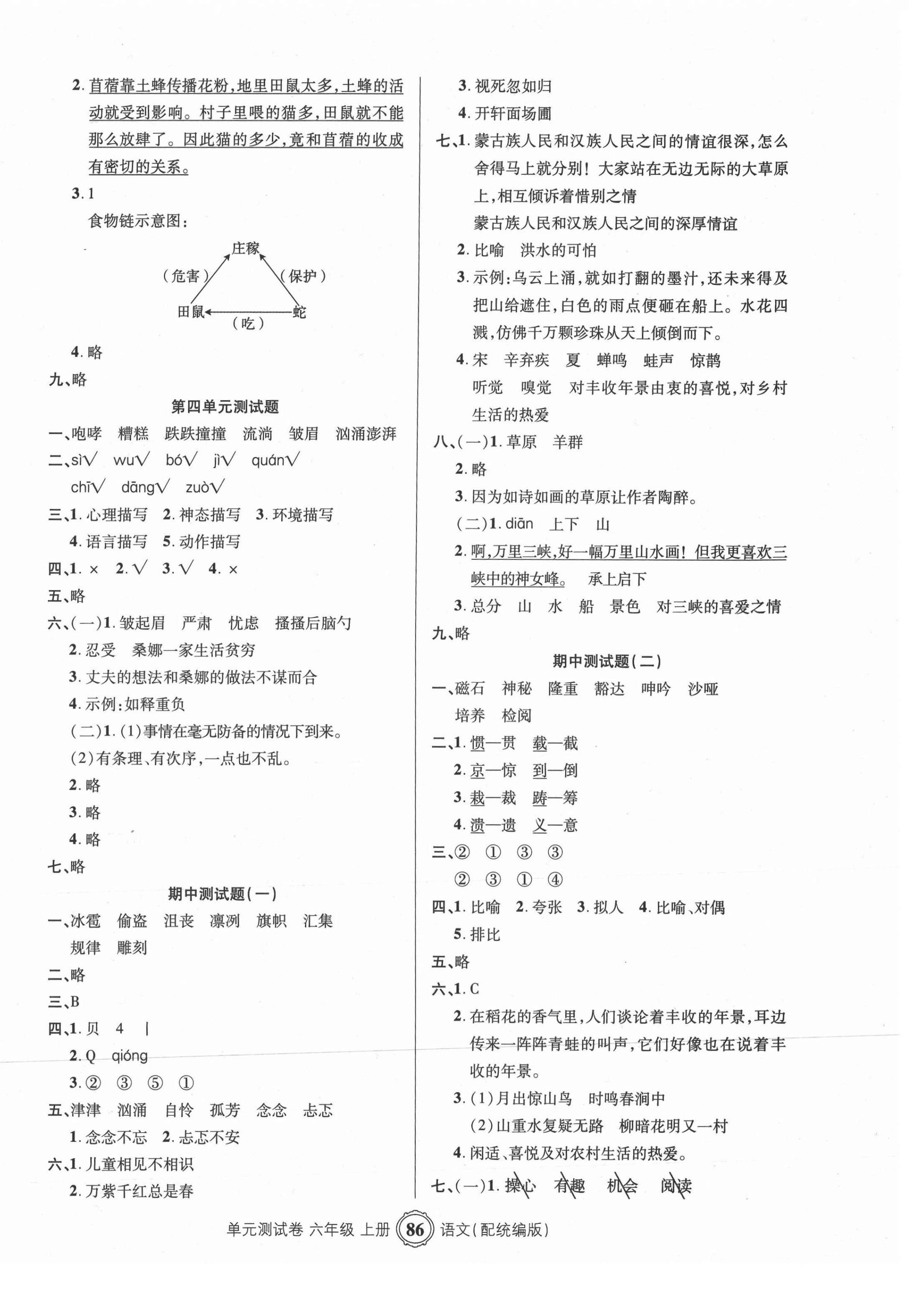 2020年智慧通單元測試卷六年級語文上冊統(tǒng)編版臨沭專版 第2頁