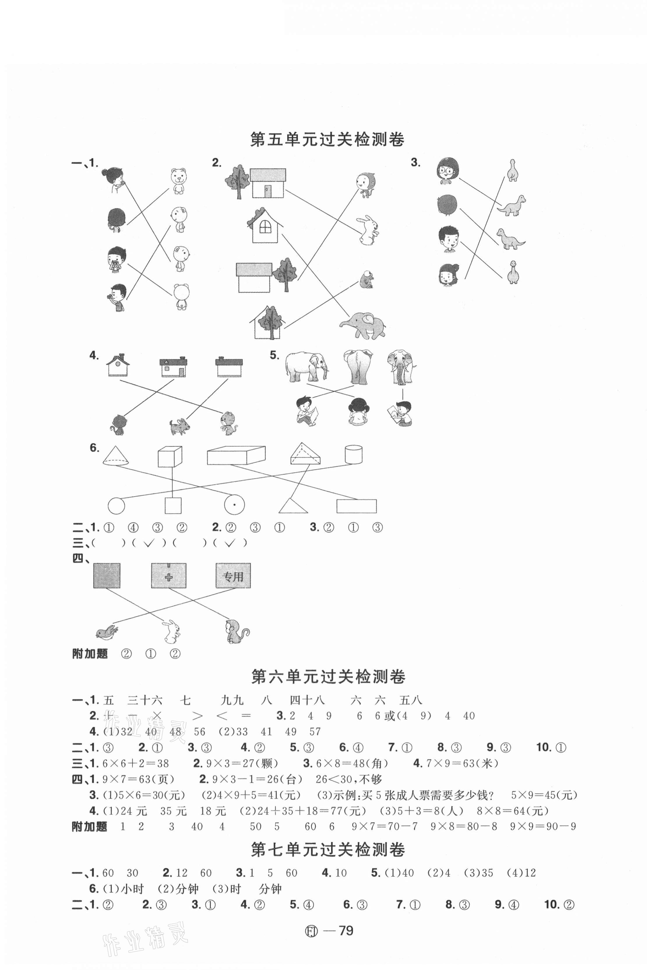 2020年陽(yáng)光同學(xué)一線名師全優(yōu)好卷二年級(jí)數(shù)學(xué)上冊(cè)人教版福建專版 參考答案第3頁(yè)