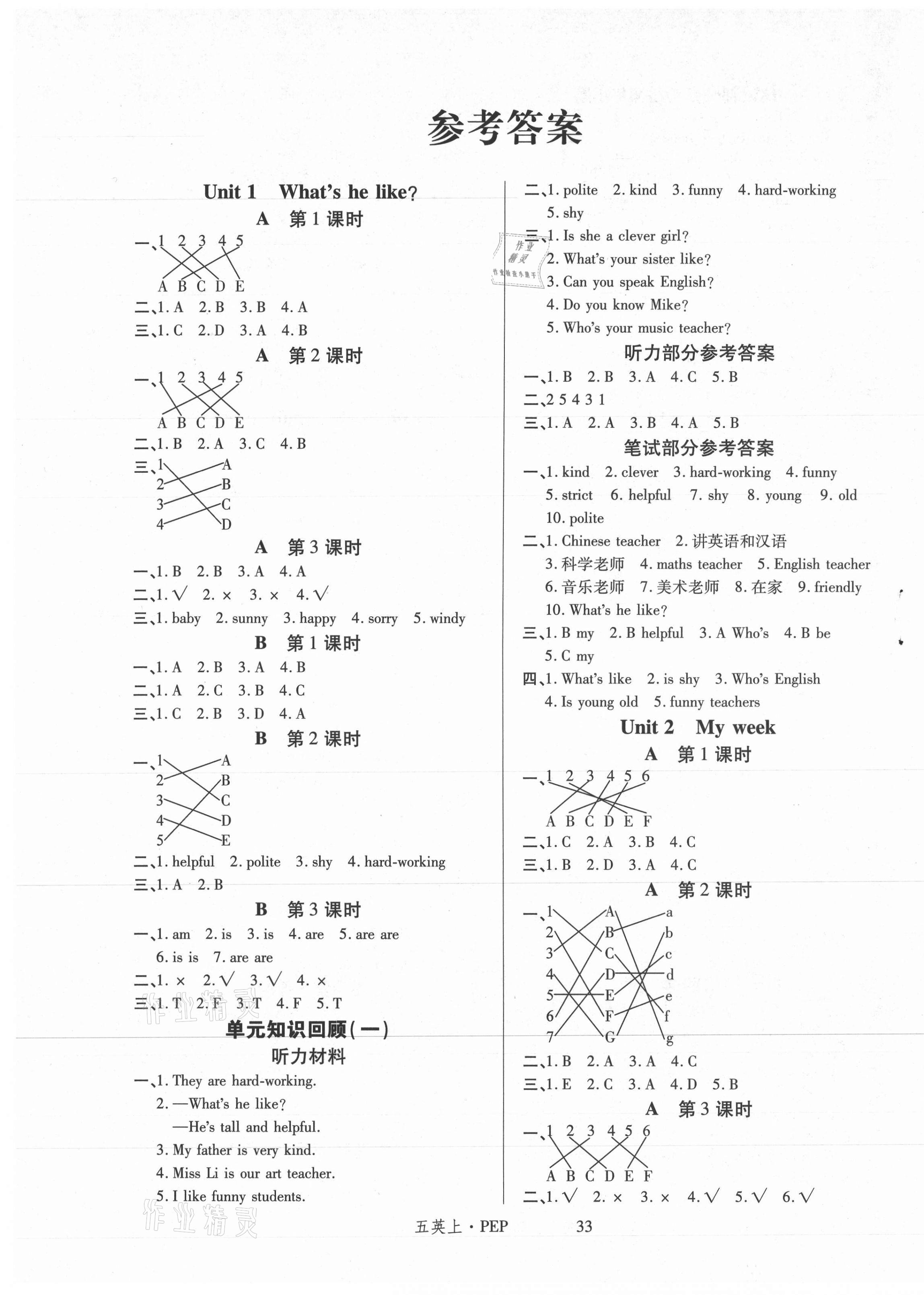 2020年暢行課堂名校提分作業(yè)本五年級(jí)英語(yǔ)上冊(cè)人教PEP版 第1頁(yè)