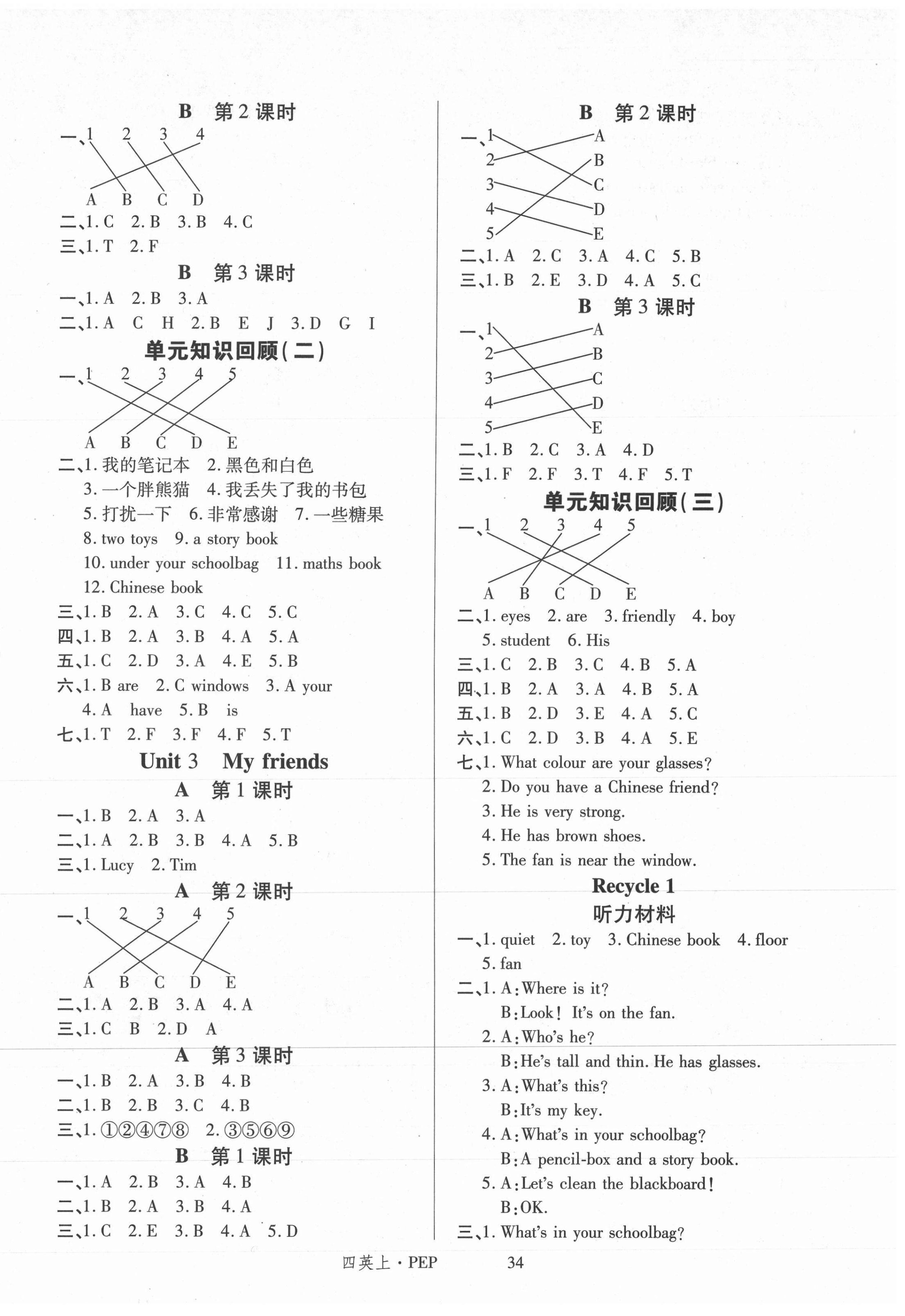 2020年畅行课堂名校提分作业本四年级英语上册人教PEP版 第2页