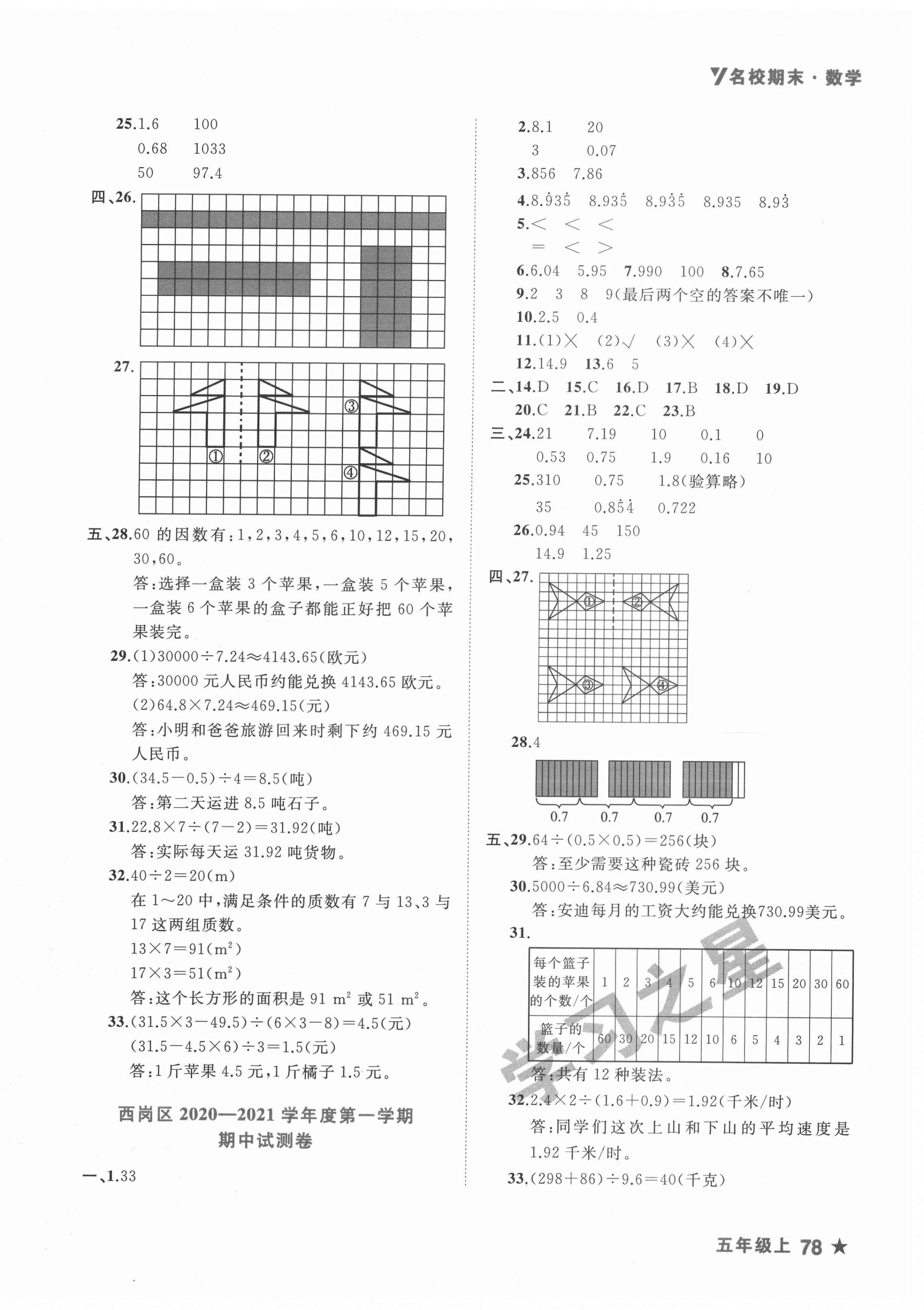 2020年名校期末五年級(jí)數(shù)學(xué)上冊(cè)北師大版大連專(zhuān)版 第2頁(yè)