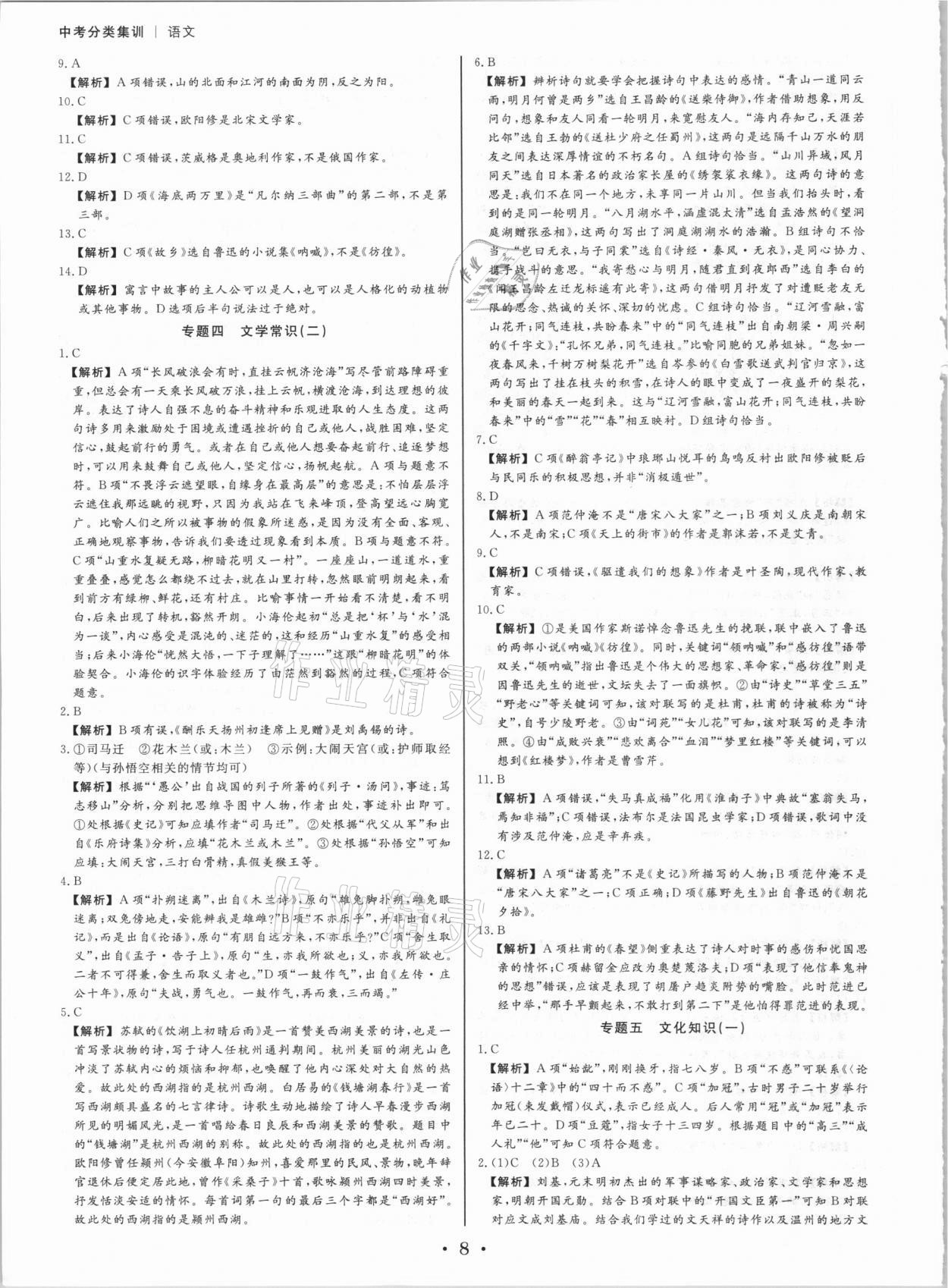 2021年浙派名師中考方略分類集訓語文中考人教版浙江專版 第8頁