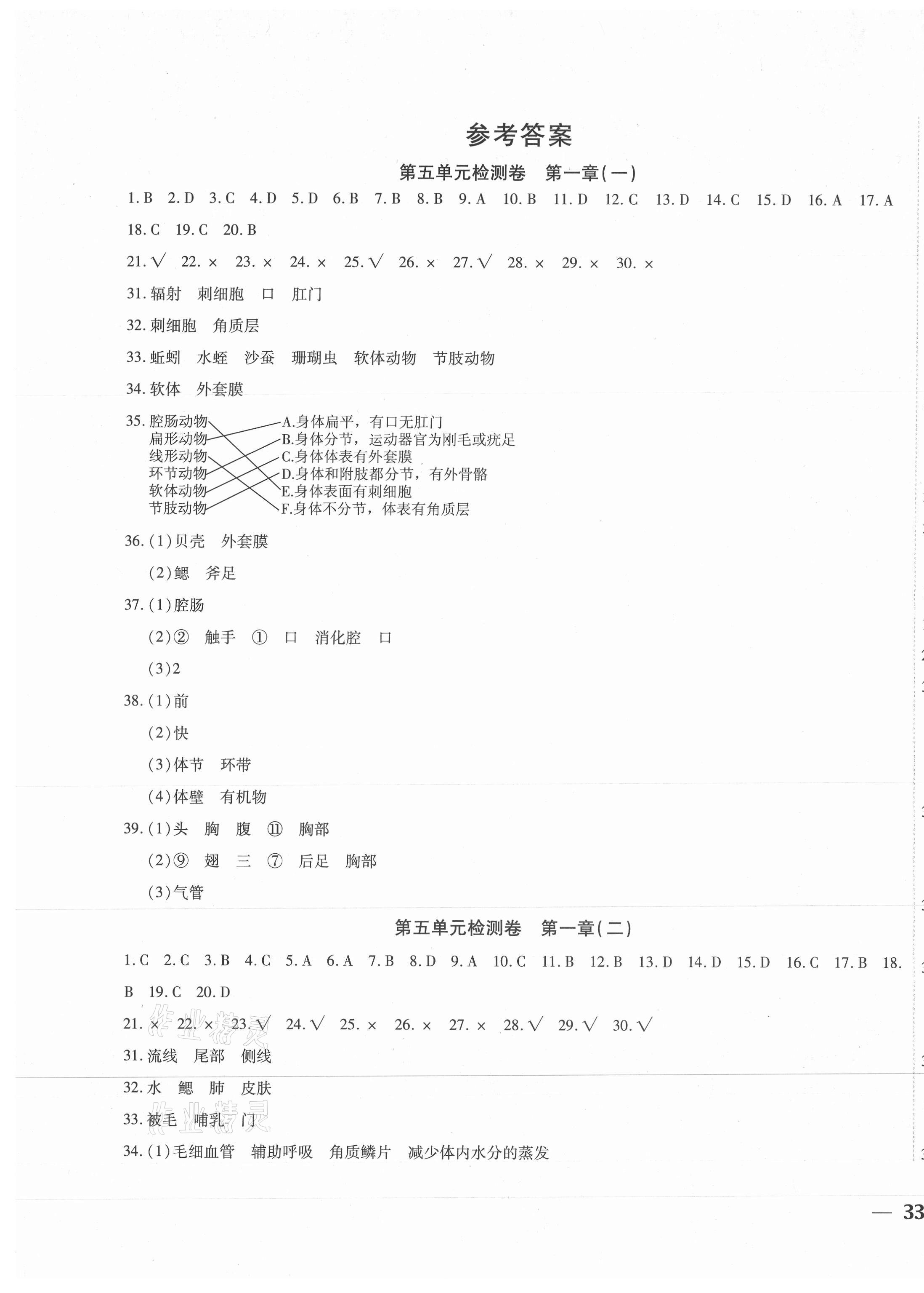 2020年云南省考標(biāo)準(zhǔn)卷八年級(jí)生物上冊(cè)人教版 第1頁