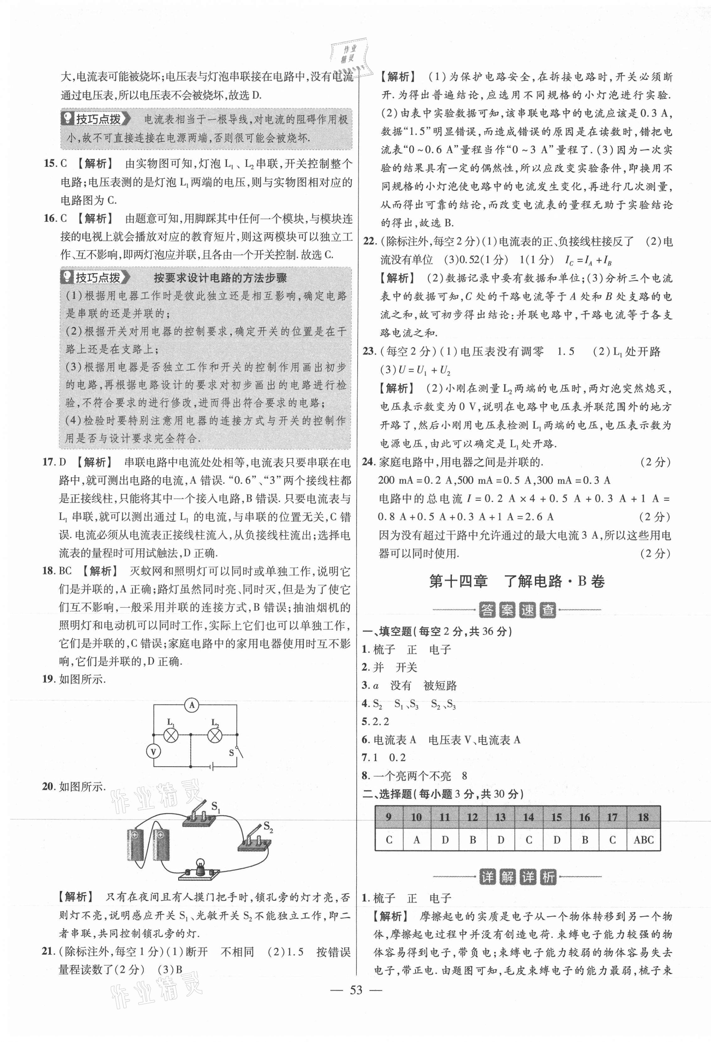 2020年金考卷活頁題選九年級(jí)物理全一冊(cè)滬科版 參考答案第9頁