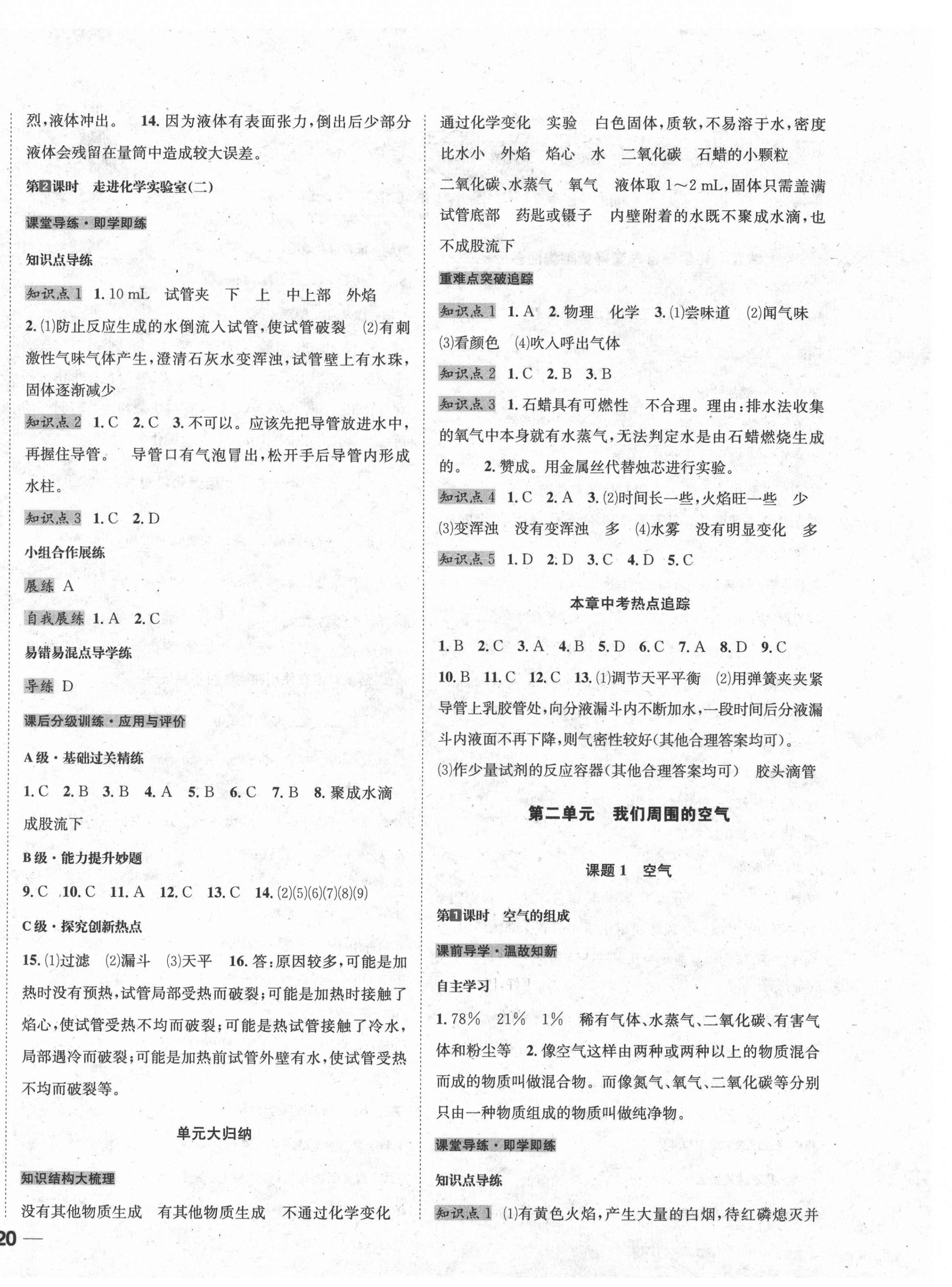 2020年名校秘題全程導(dǎo)練九年級化學(xué)上冊人教版 第4頁