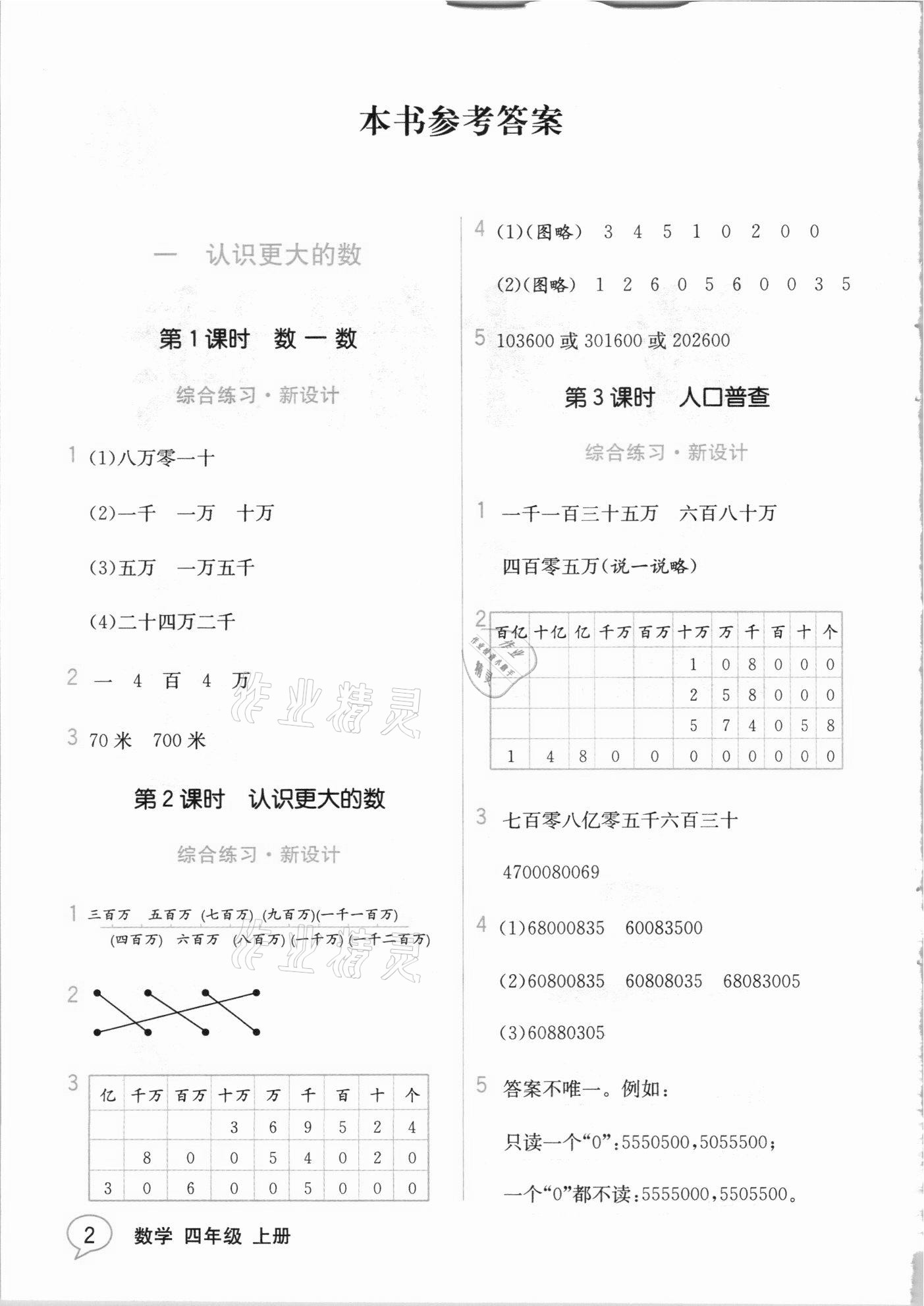 2020年教材解讀四年級數(shù)學(xué)上冊北師大版 參考答案第1頁