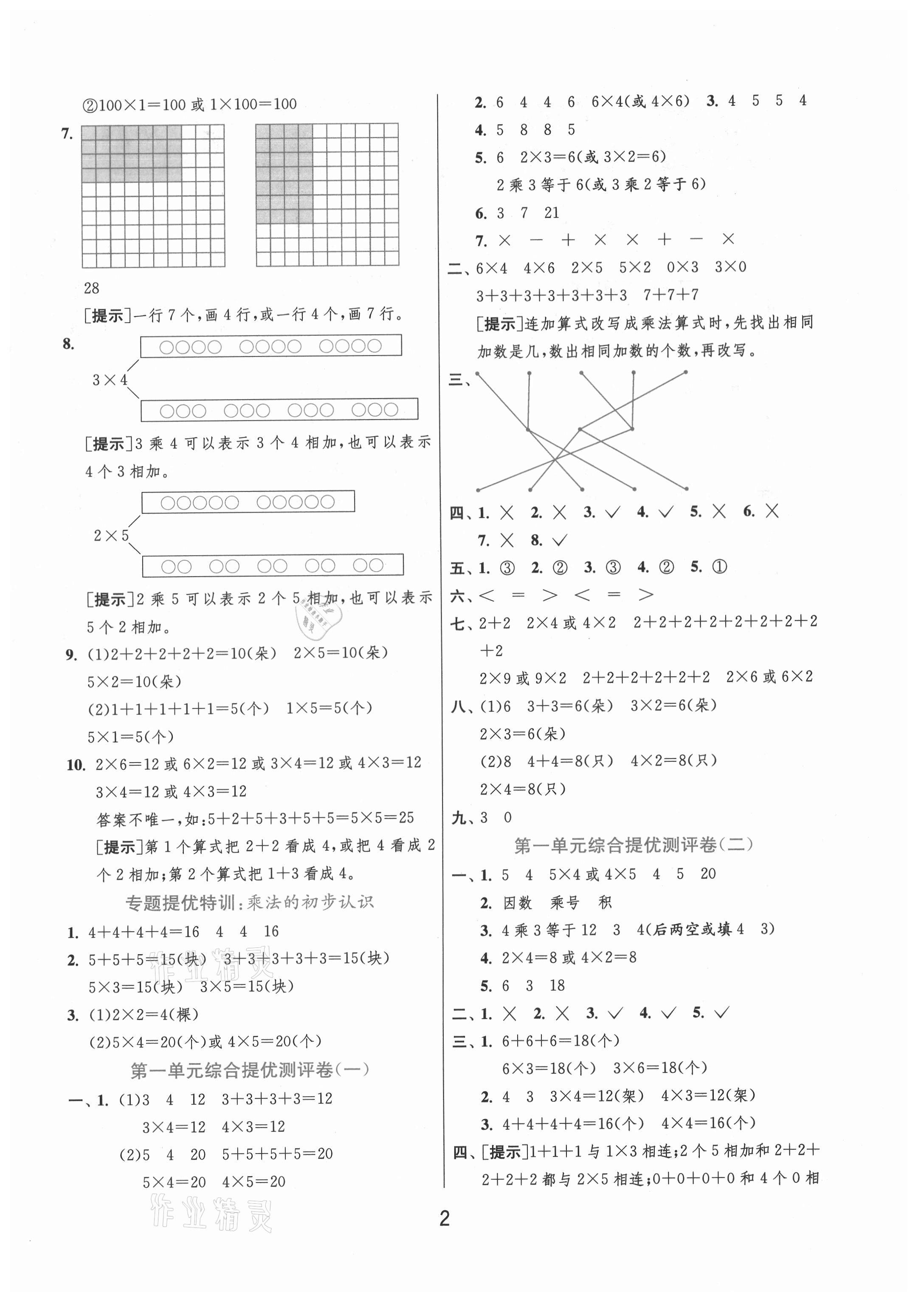 2020年實(shí)驗(yàn)班提優(yōu)訓(xùn)練二年級(jí)數(shù)學(xué)上冊青島版 第2頁