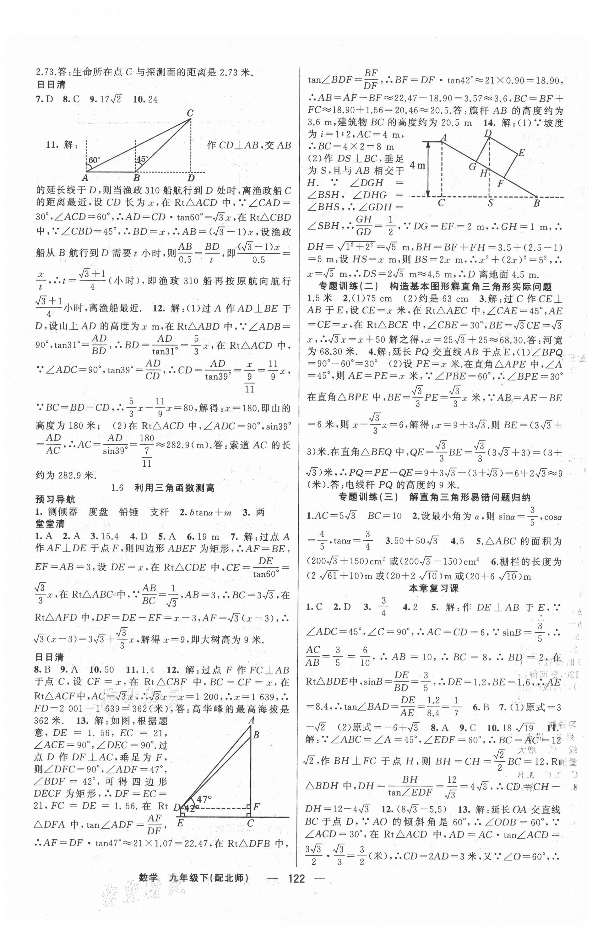 2021年四清導(dǎo)航九年級(jí)數(shù)學(xué)下冊(cè)北師大版 第3頁(yè)