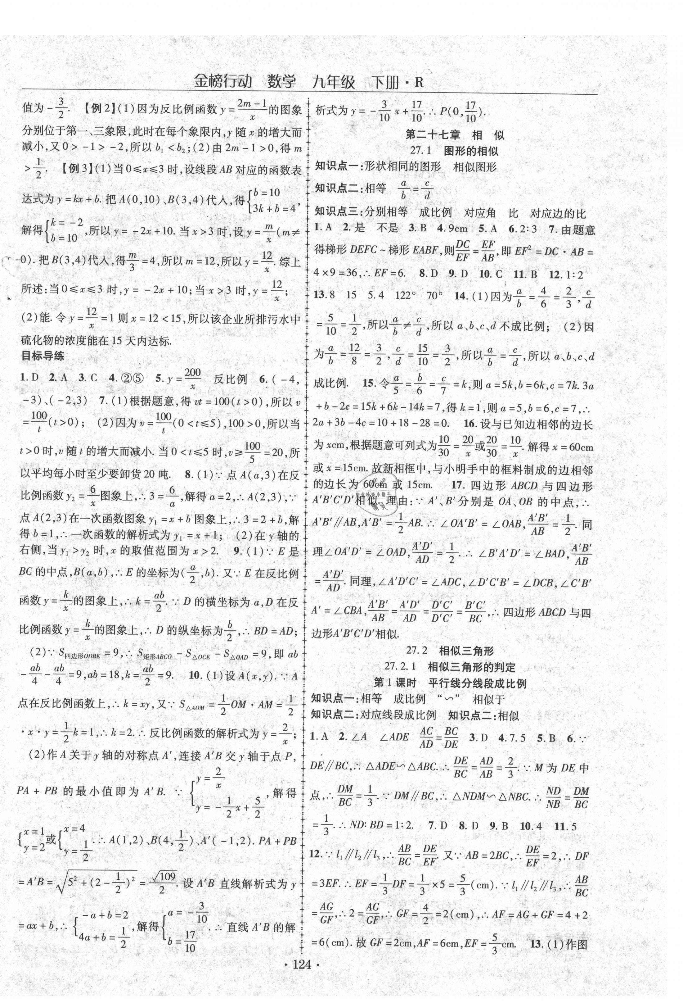 2021年金榜行动九年级数学下册人教版 第4页