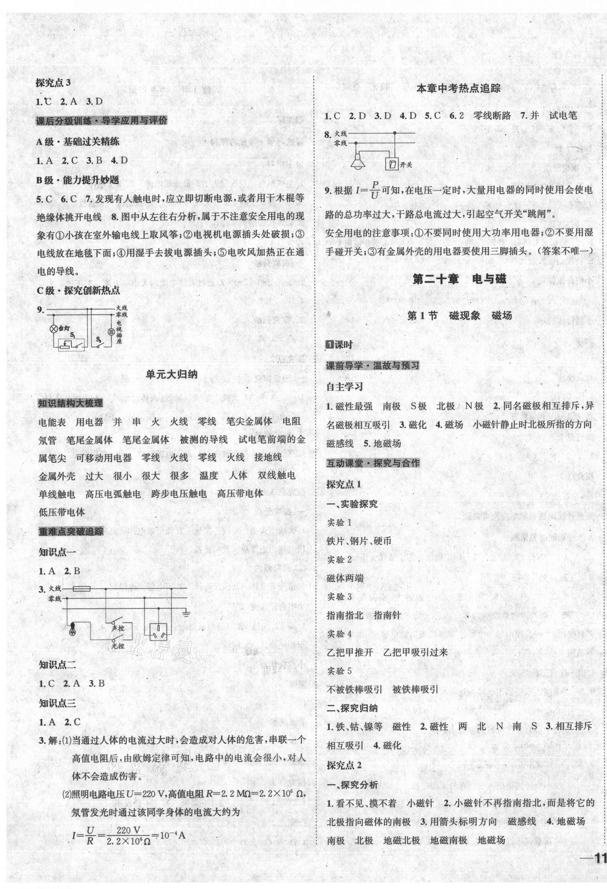 2021年探究學(xué)案全程導(dǎo)學(xué)與測評九年級物理下冊人教版 第3頁