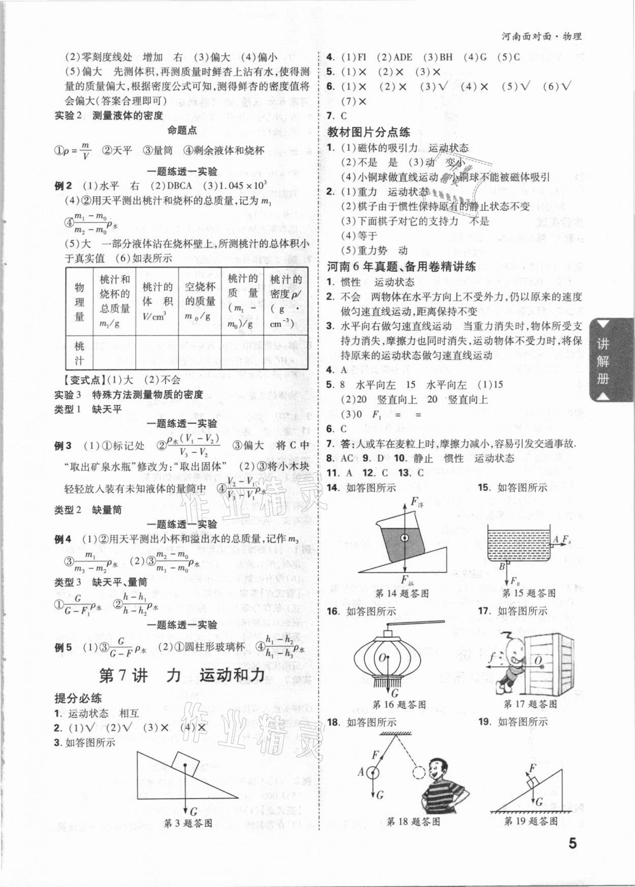 2021年中考面對(duì)面物理河南專(zhuān)版 參考答案第4頁(yè)