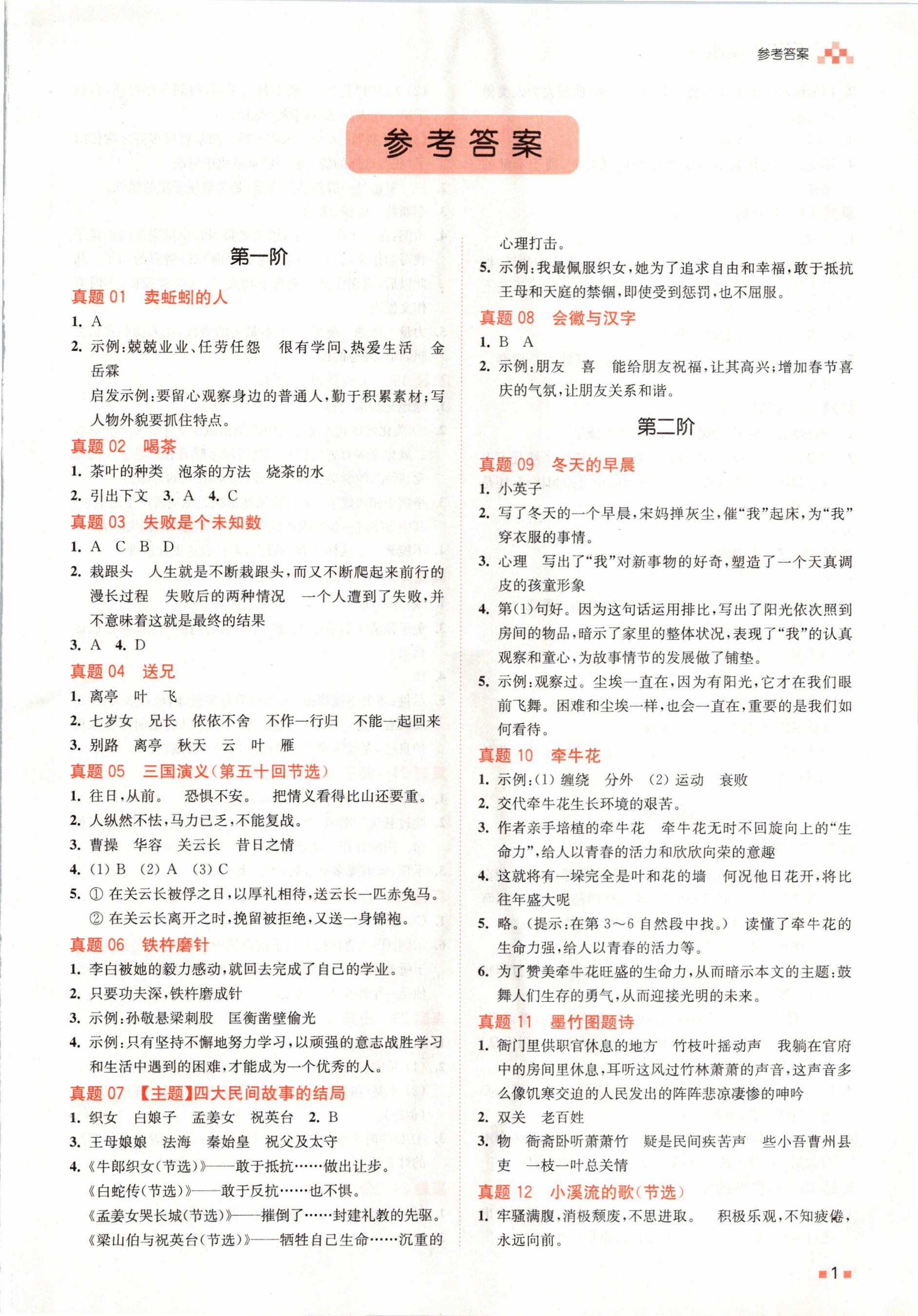 2020年小學(xué)語(yǔ)文階梯閱讀真題80篇六年級(jí)部編版 第1頁(yè)