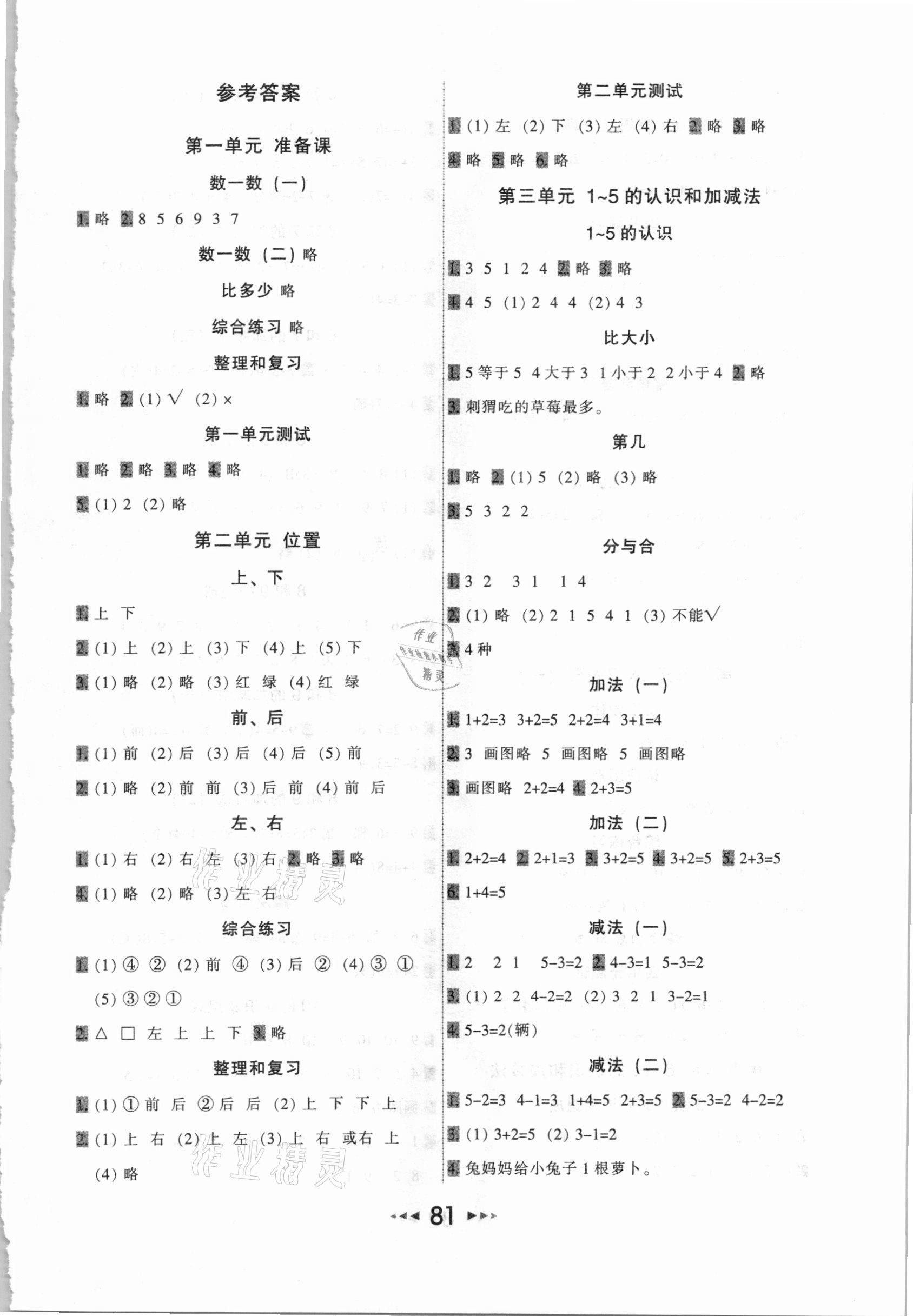 2020年小學應用題卡天天練一年級數學上冊人教版 第1頁