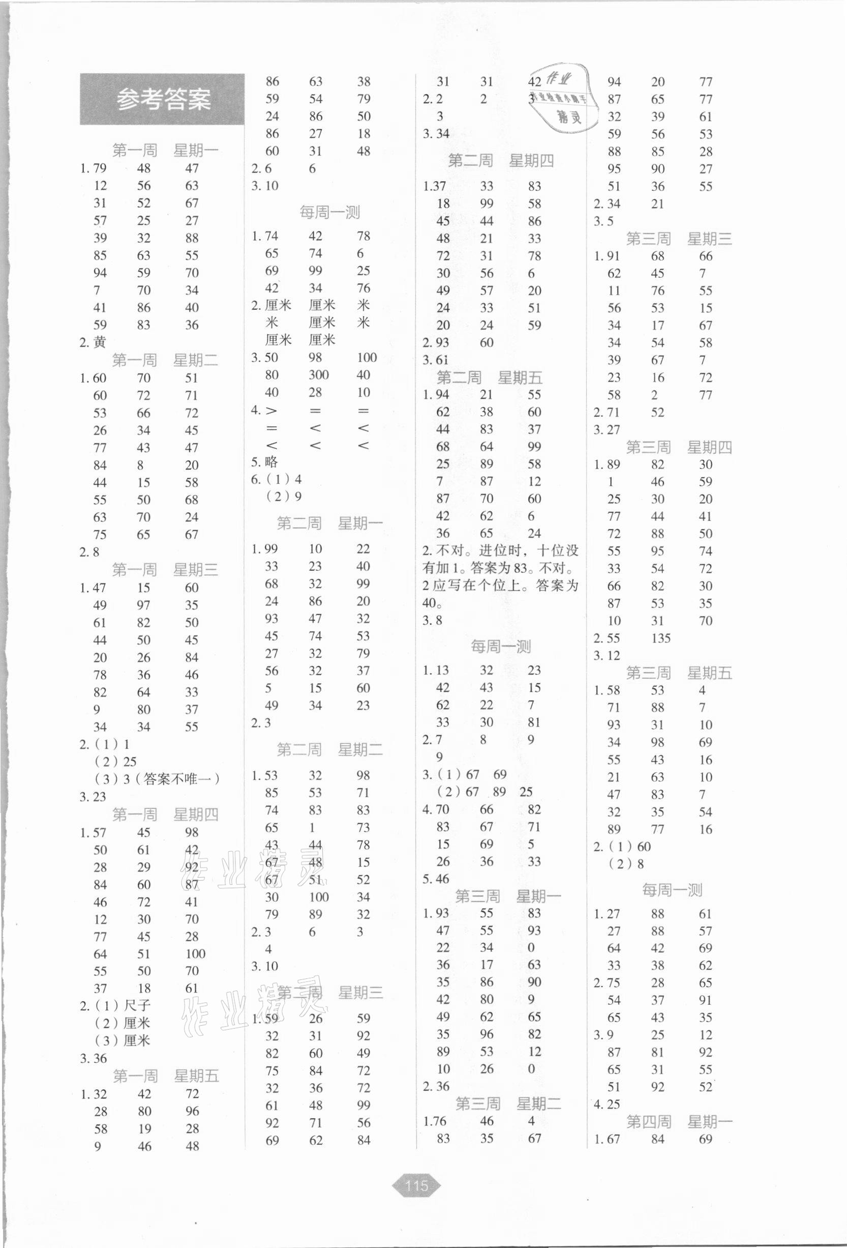 2020年小學數學口算冠軍二年級上冊人教版 第1頁