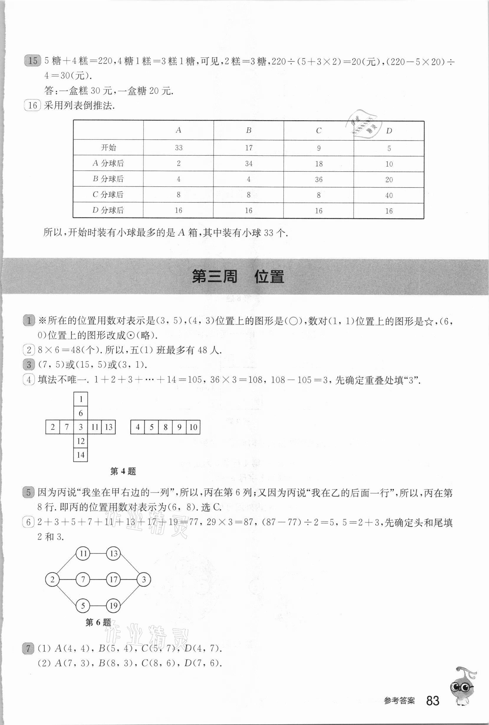 2020年從課本到奧數(shù)五年級(jí)第一學(xué)期人教版B版 參考答案第4頁(yè)