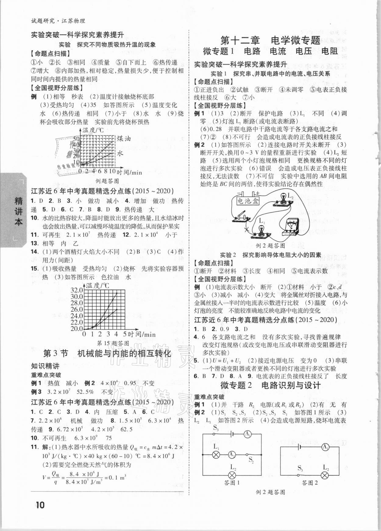 2021年萬唯中考試題研究物理蘇科版江蘇專版 參考答案第9頁