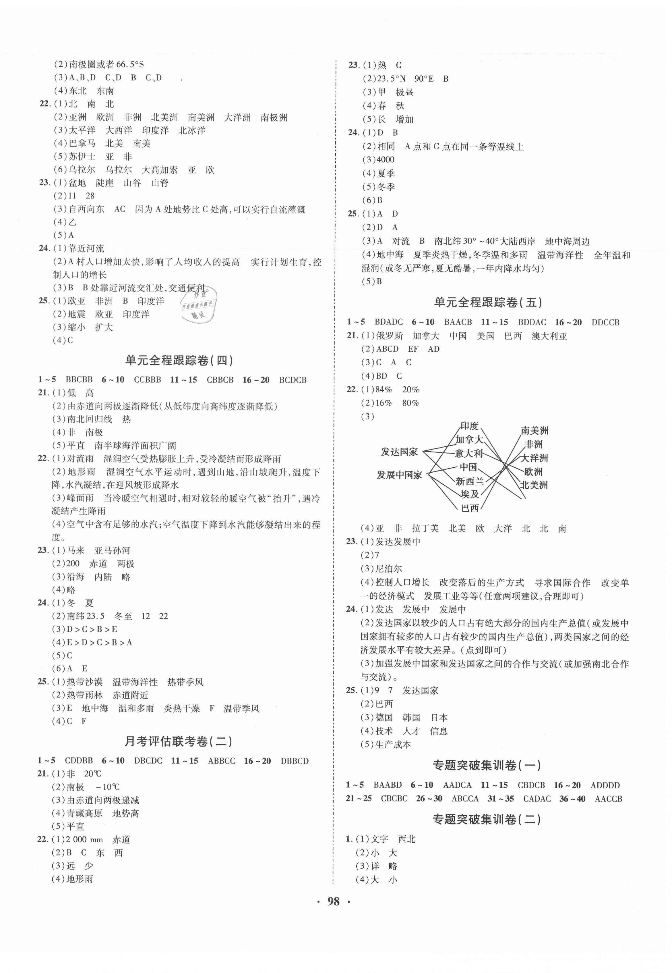 2020年金榜名题单元加期末卷七年级地理上册人教版 第2页