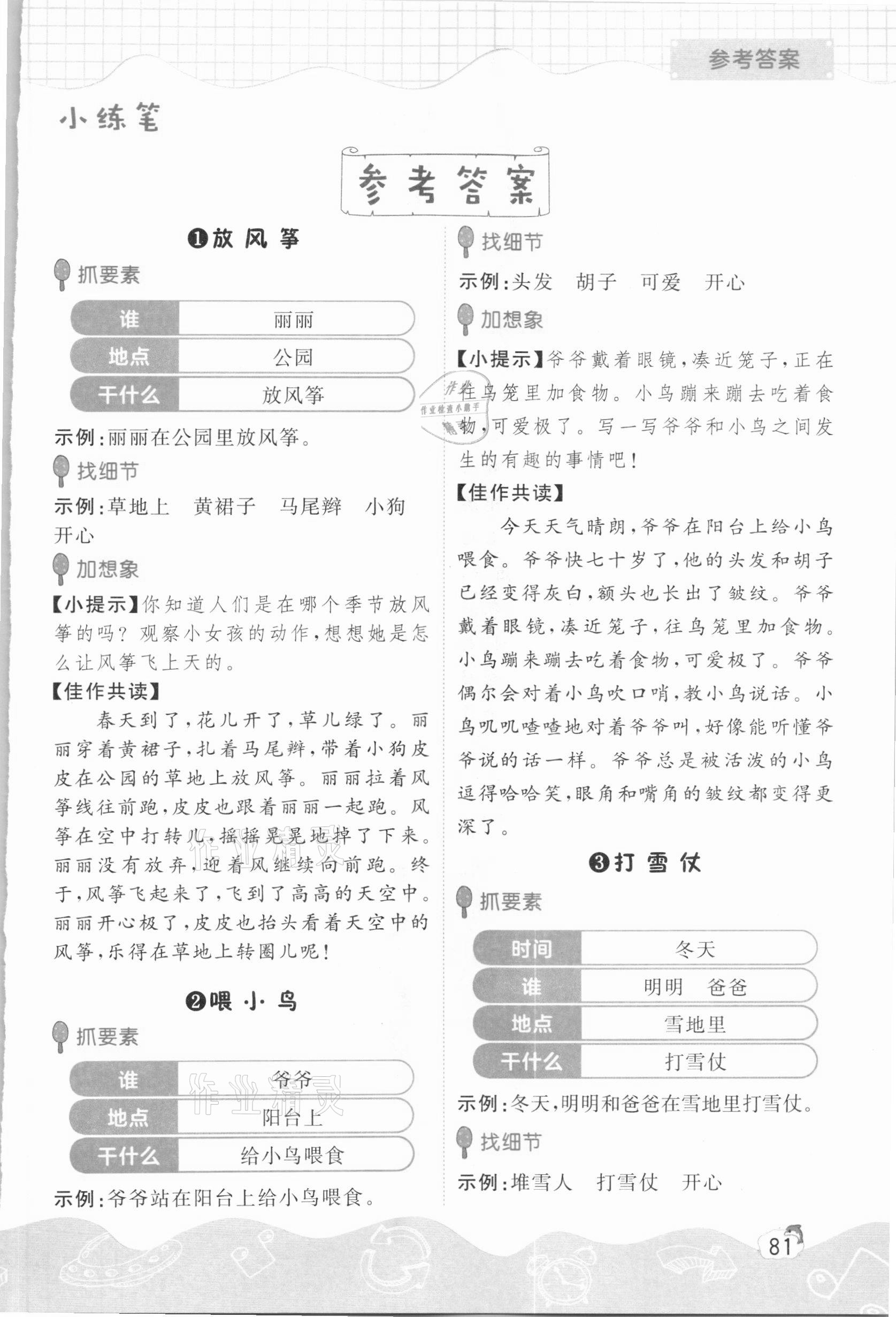 2020年看圖寫話就三步一年級語文全一冊 第1頁