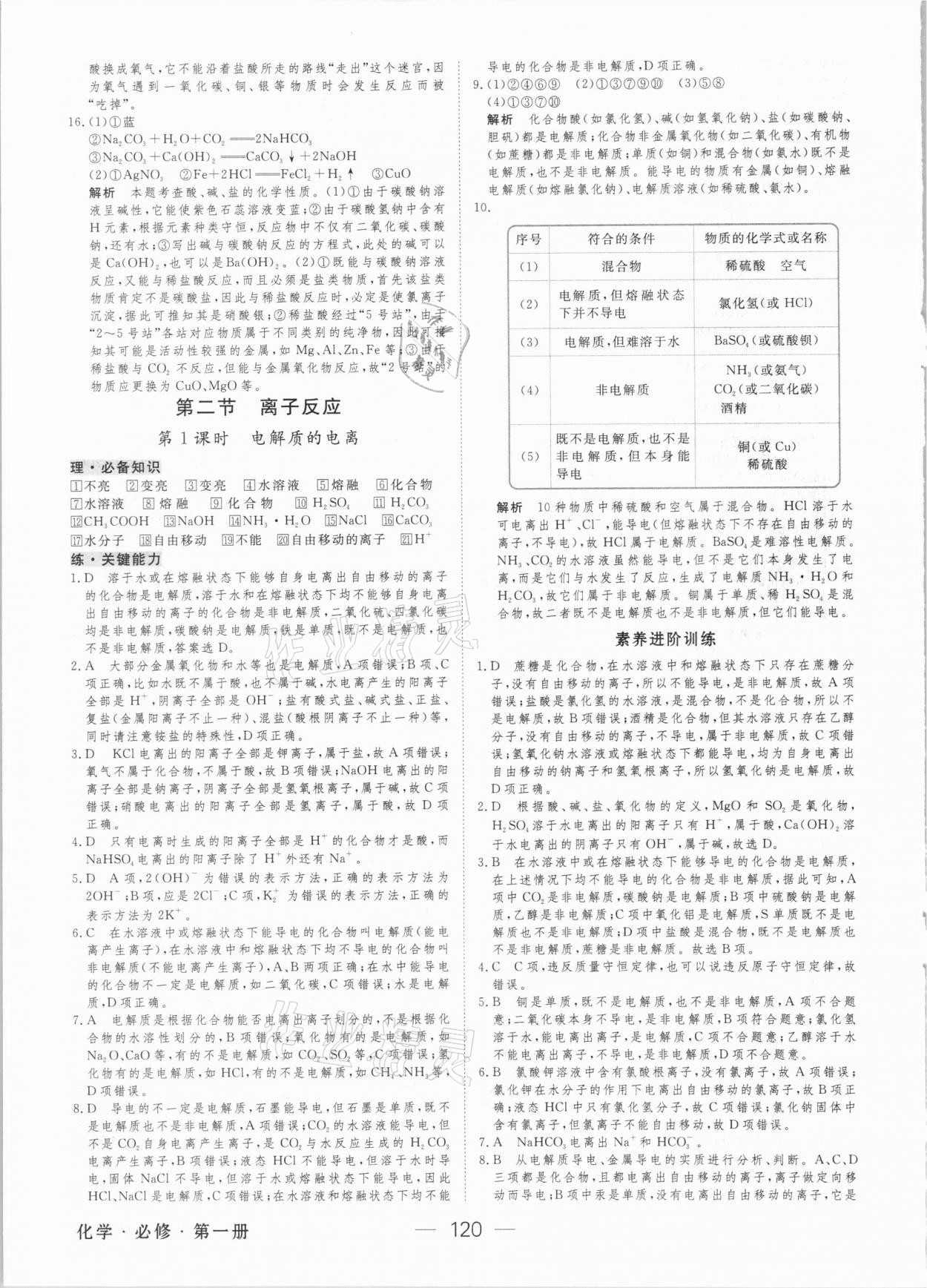 2020年綠色通道45分鐘課時(shí)作業(yè)與單元測(cè)評(píng)高中化學(xué)必修第一冊(cè)人教版 參考答案第3頁