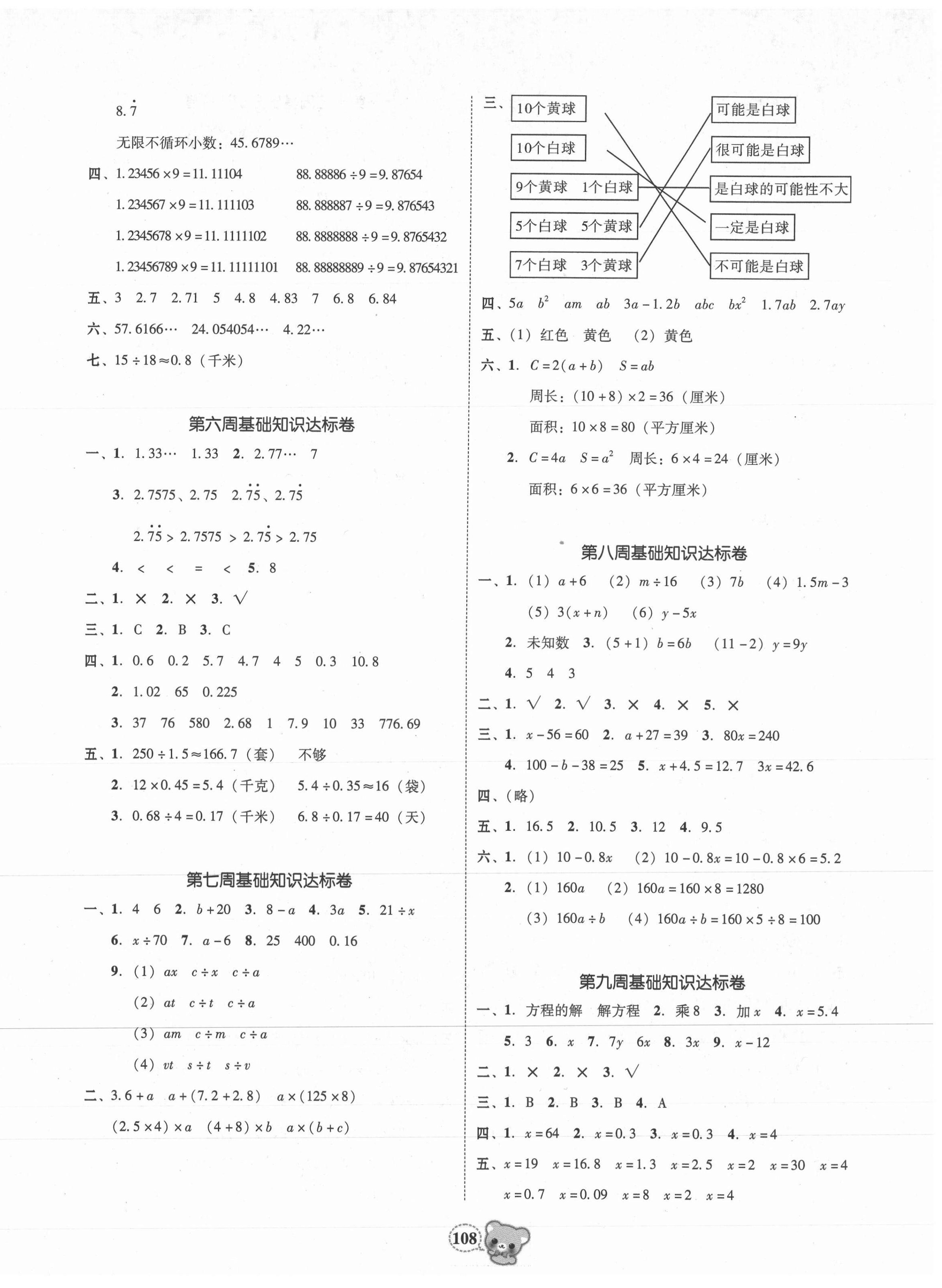 2020年名校好卷黃岡測試題精編五年級數學上冊人教版 第2頁