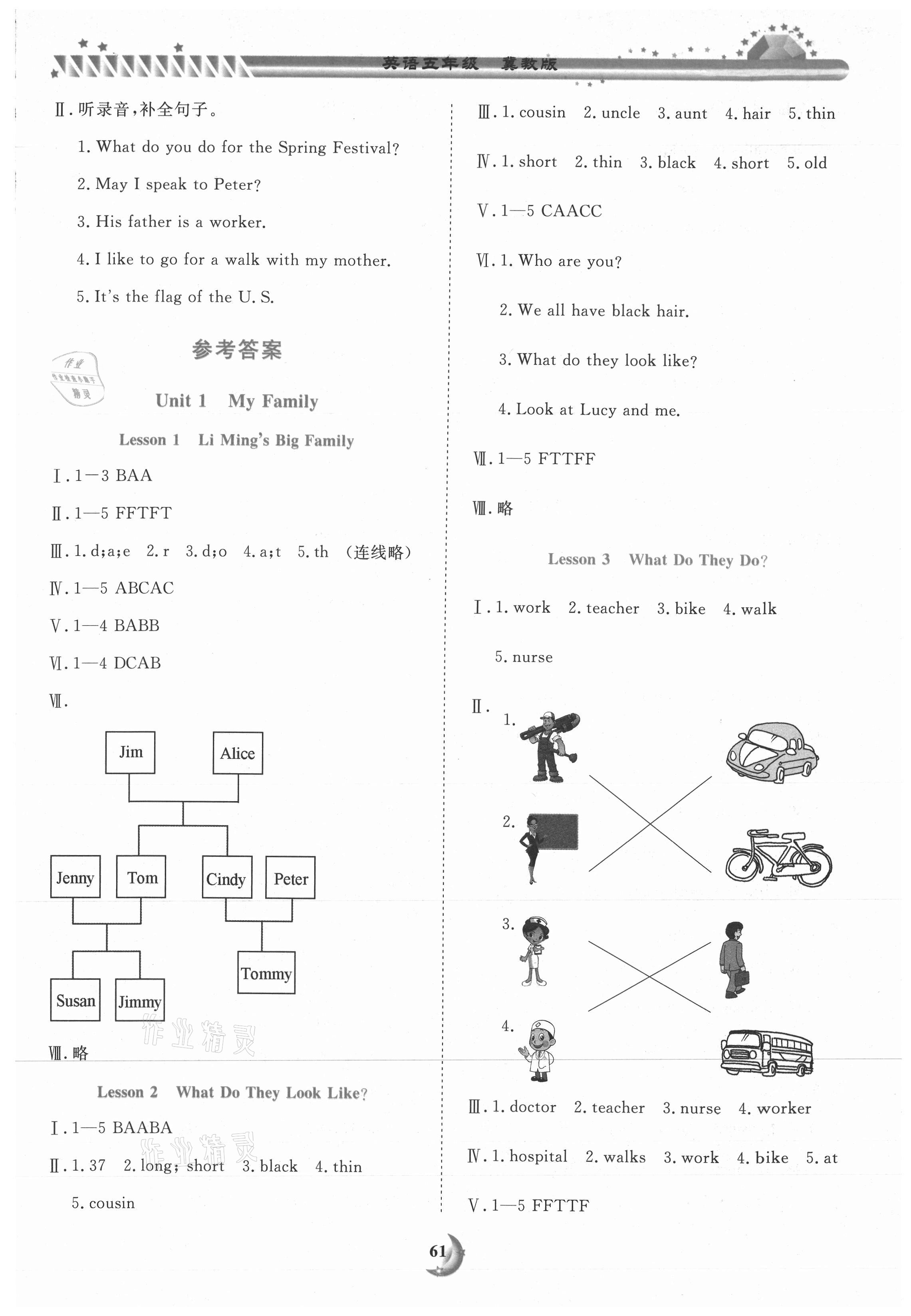 2020年學(xué)力水平同步檢測與評估五年級英語上學(xué)期冀教版 參考答案第6頁