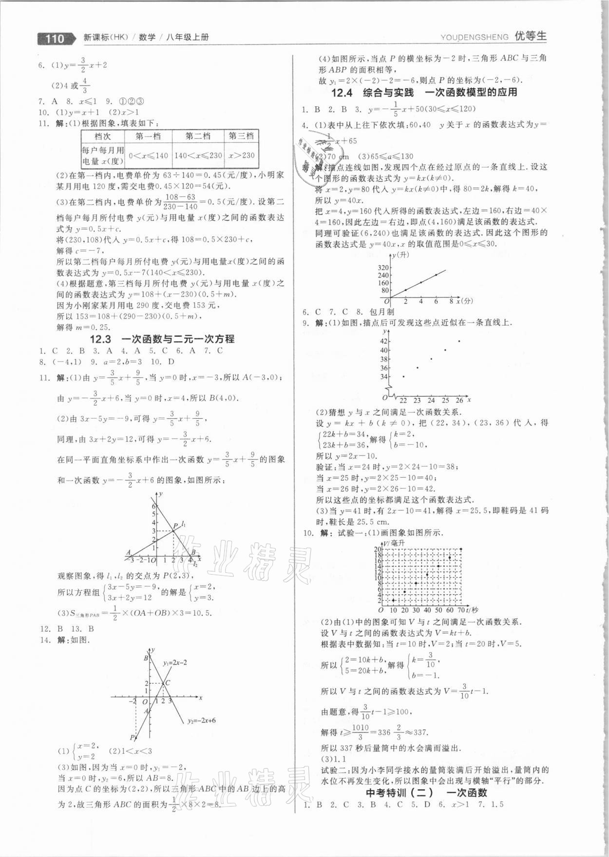 2020年全品优等生八年级数学上册沪科版 参考答案第6页