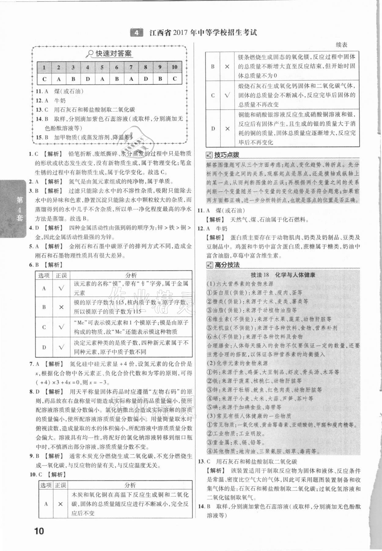 2021年金考卷江西中考45套匯編化學(xué) 第10頁(yè)