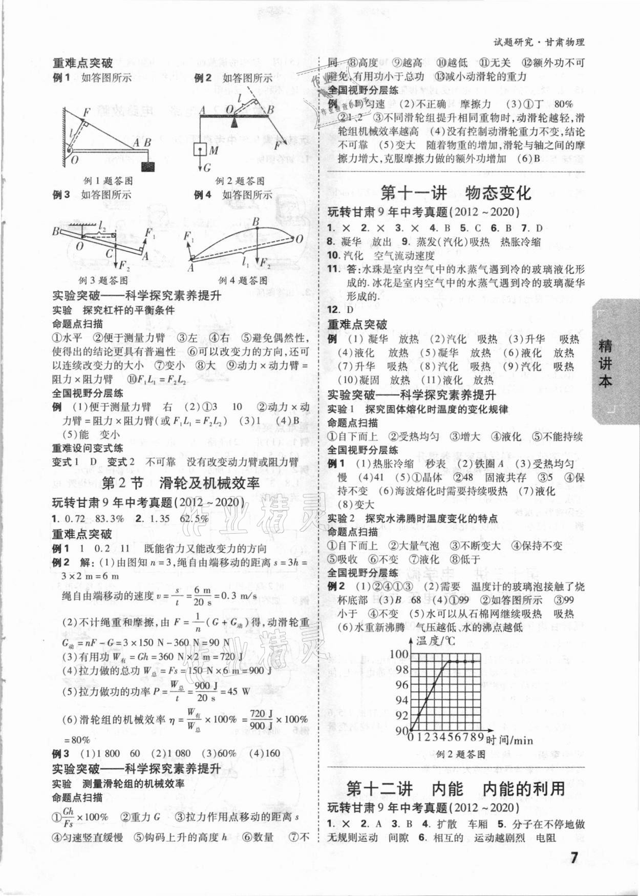 2021年萬(wàn)唯中考試題研究物理甘肅專(zhuān)版 參考答案第6頁(yè)