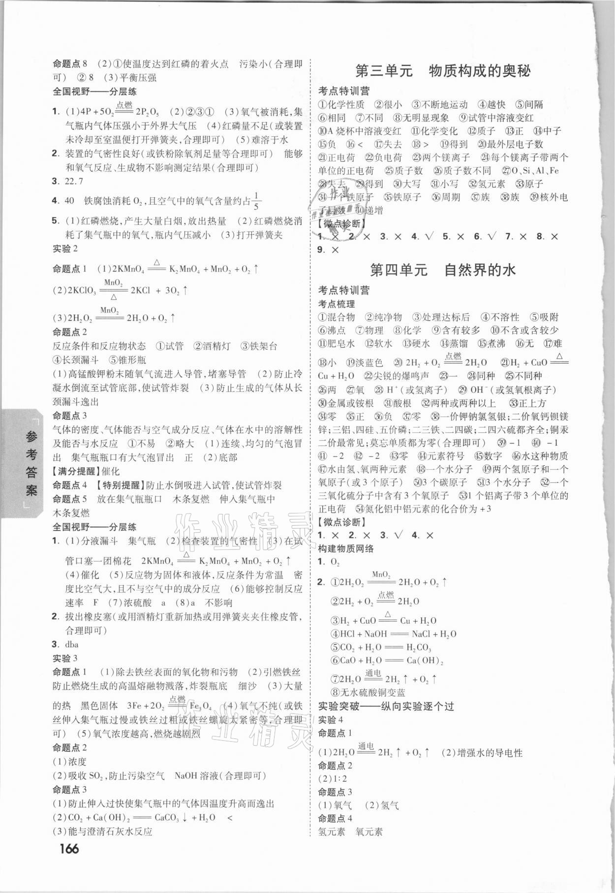 2021年萬唯中考試題研究化學(xué)甘肅專版 參考答案第2頁