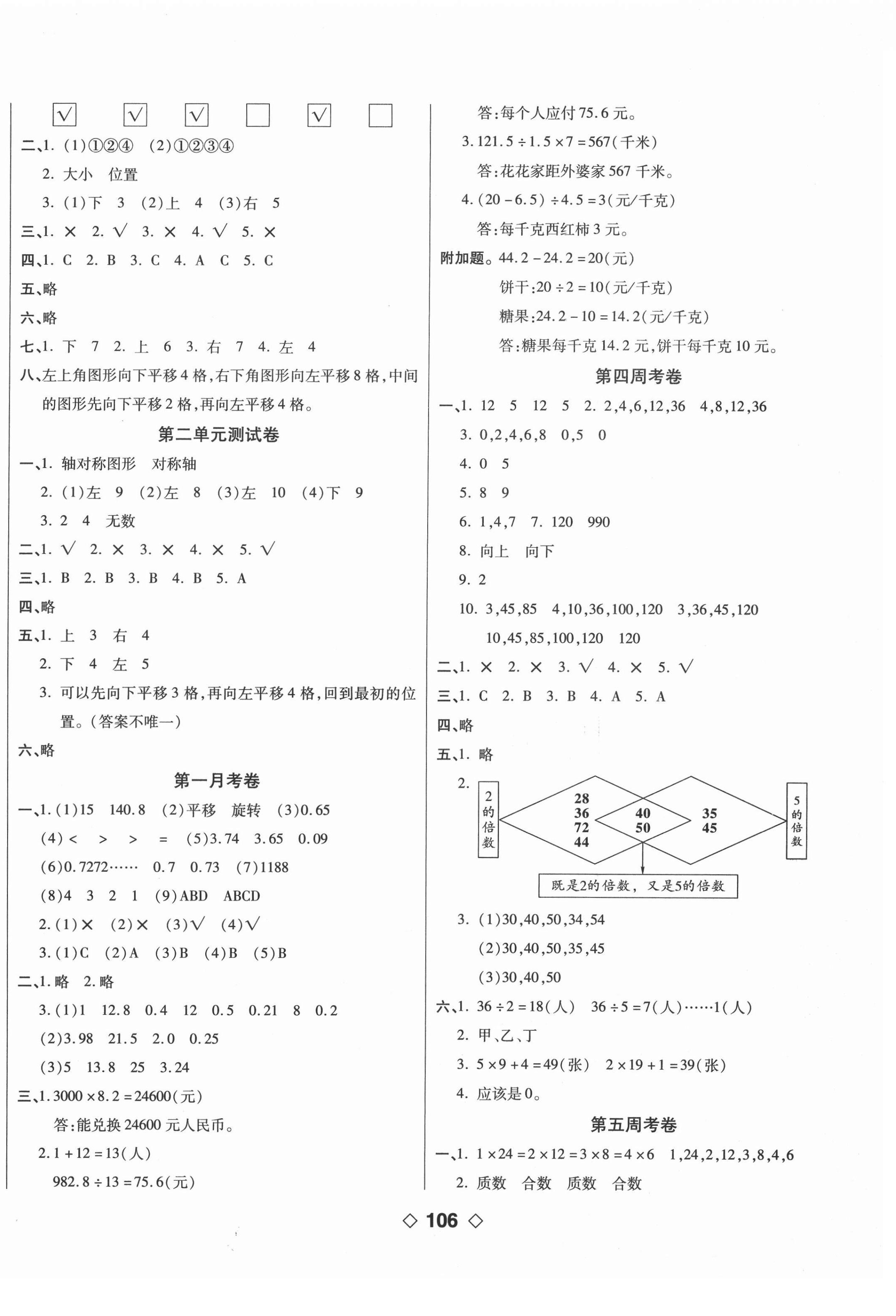 2020年考易百分百周末提優(yōu)訓(xùn)練五年級(jí)數(shù)學(xué)上冊(cè)北師大版 第2頁(yè)