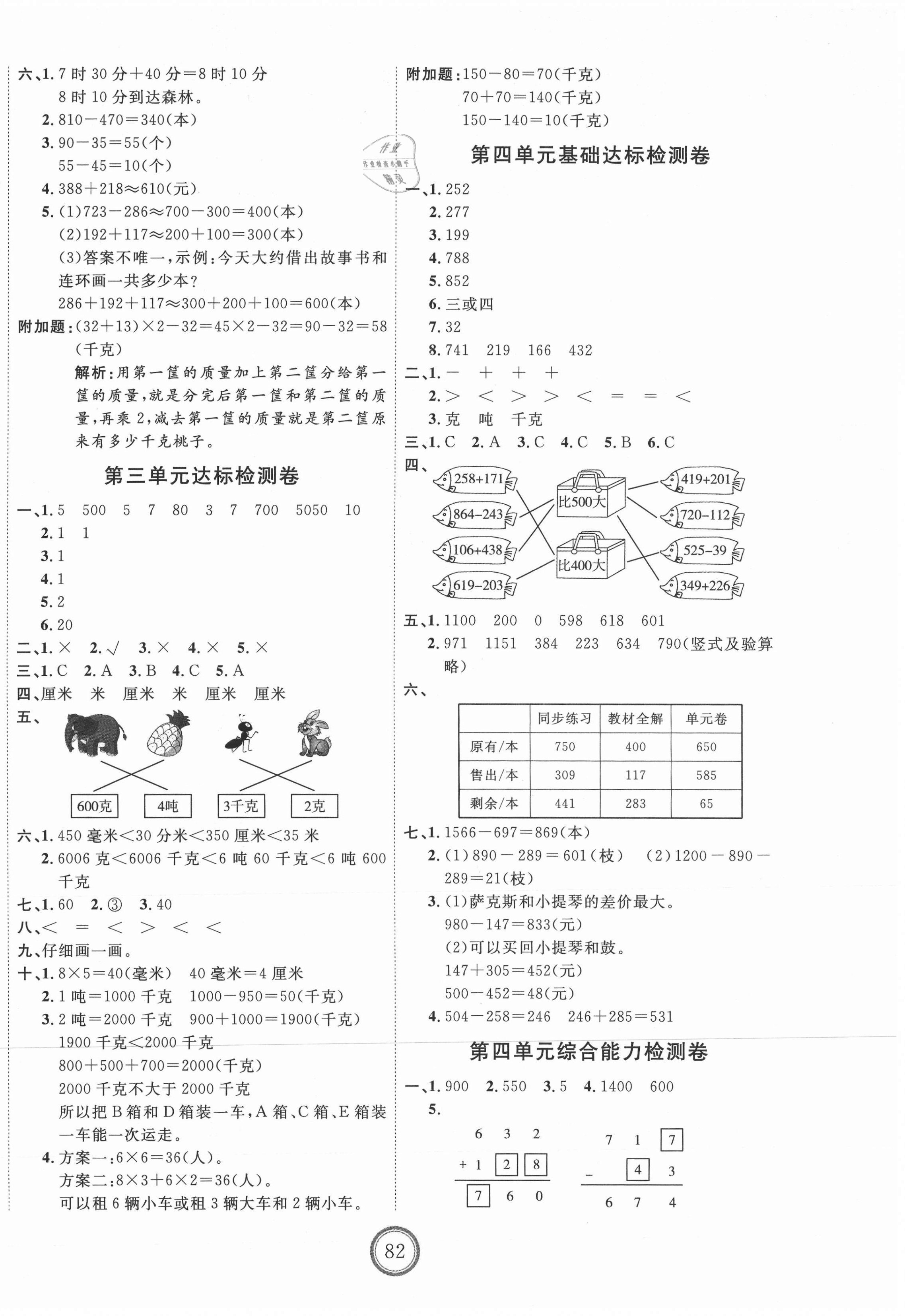 2020年優(yōu)加密卷三年級數(shù)學(xué)上冊人教版P版 第2頁