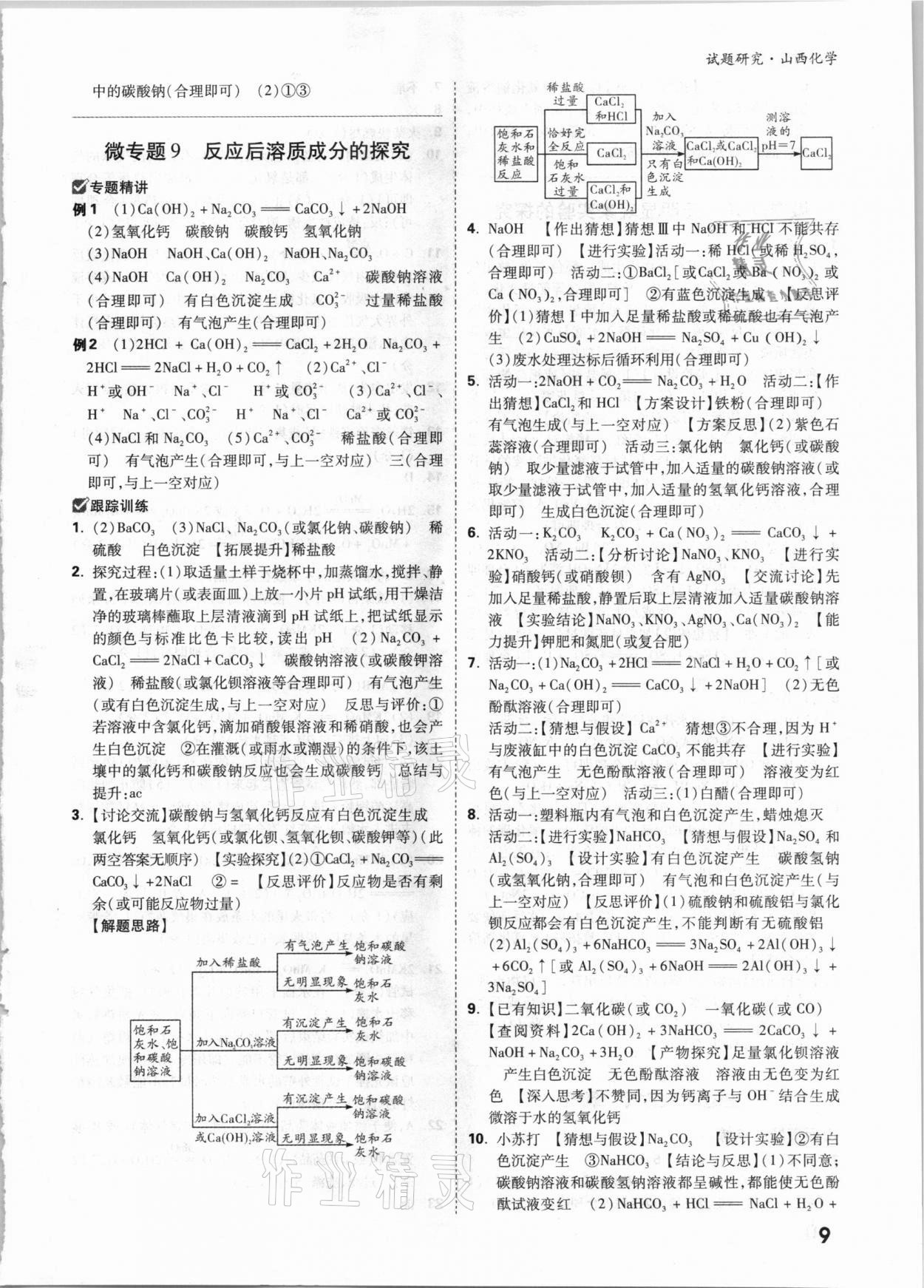 2021年萬唯中考試題研究化學山西專版 參考答案第8頁