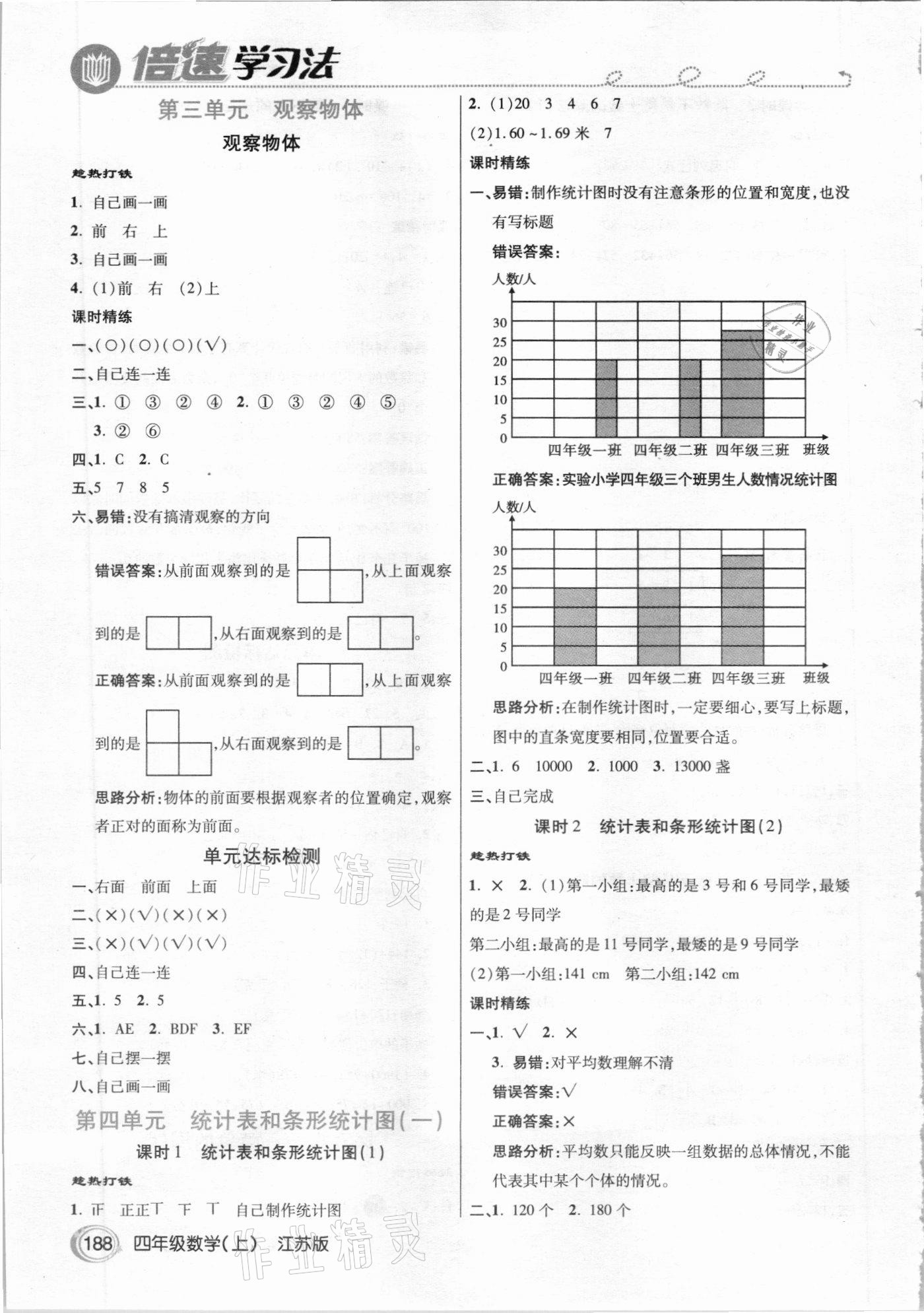 2020年倍速學(xué)習(xí)法四年級(jí)數(shù)學(xué)上冊(cè)江蘇版 參考答案第3頁