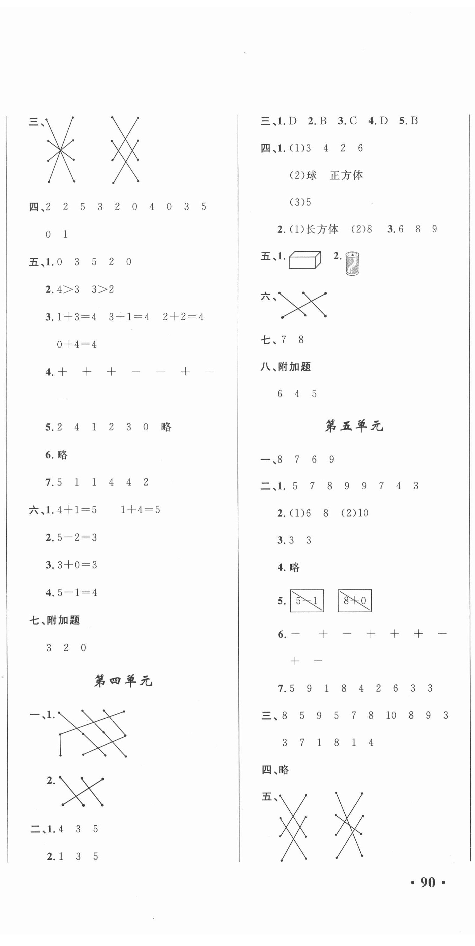 2020年名師教你課堂達標100分測試卷一年級數(shù)學(xué)上冊人教版 第2頁