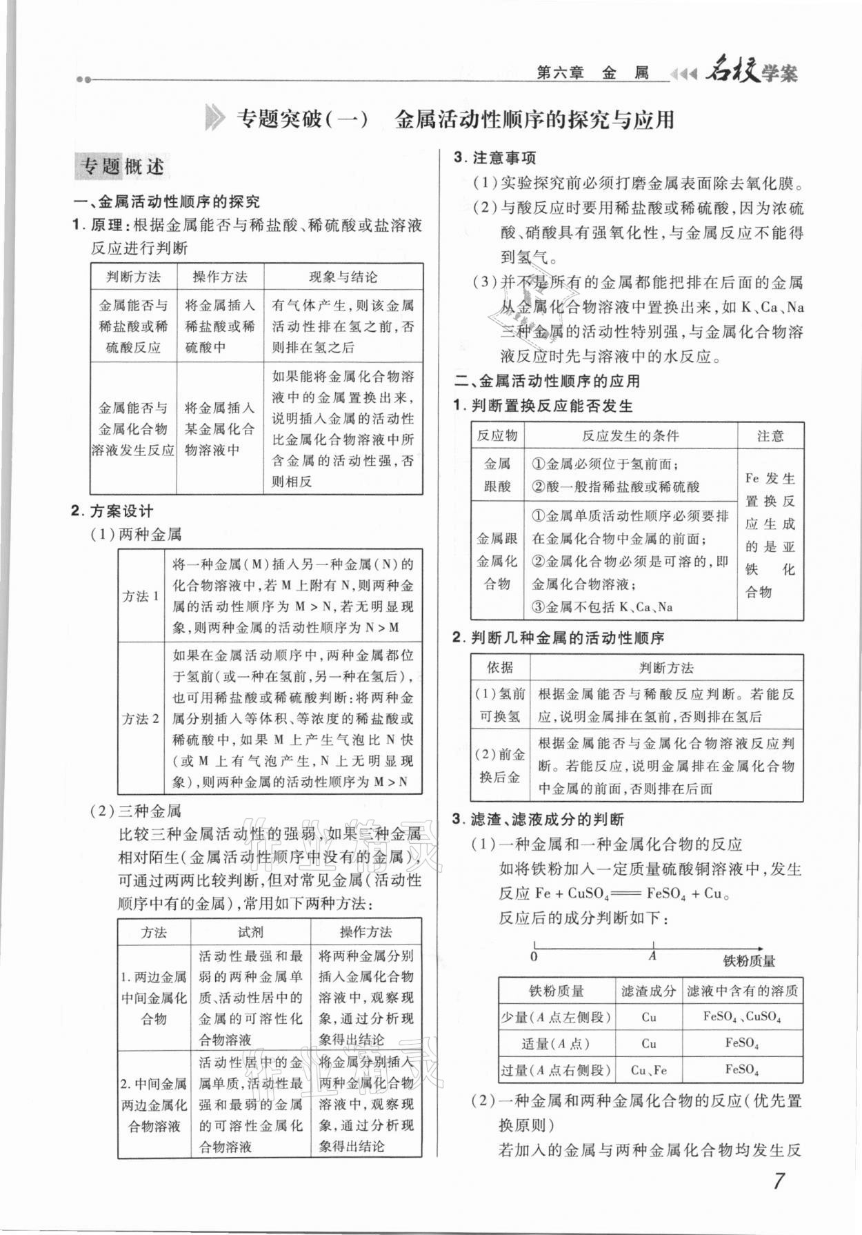 2021年国华作业本名校学案九年级化学下册科粤版 第7页