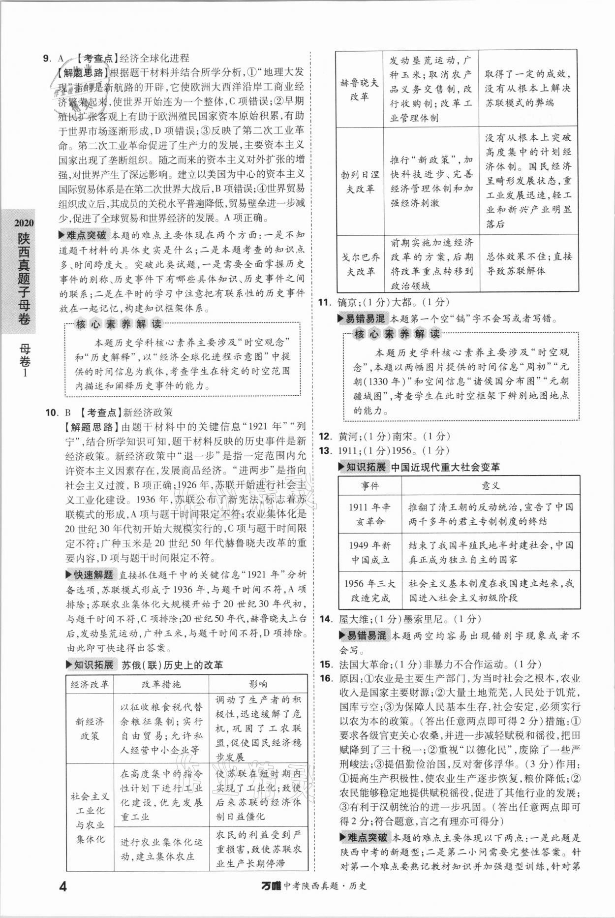 2021年萬唯中考陜西真題歷史 第4頁