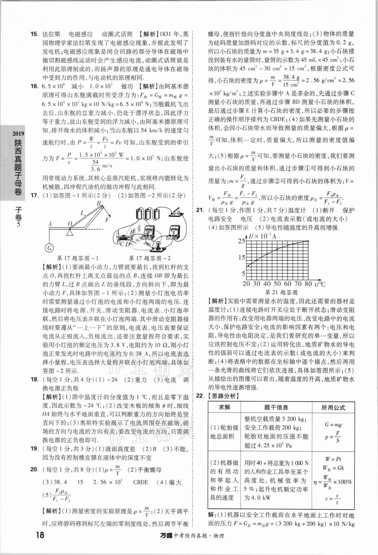 2021萬唯中考陜西真題物理 第18頁