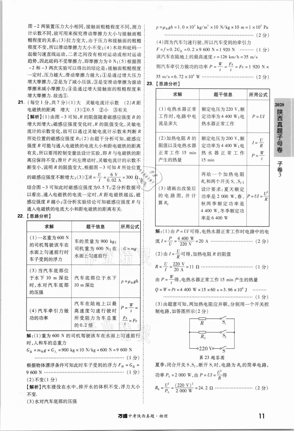 2021萬唯中考陜西真題物理 第11頁